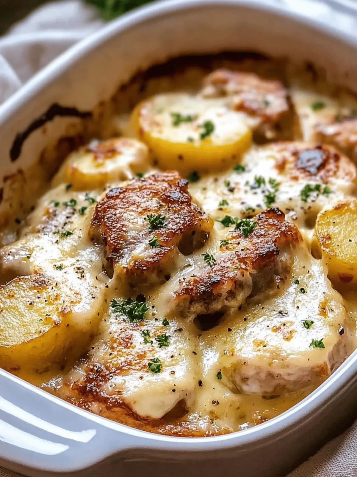 Smothered Pork Chop Scalloped Potato Casserole