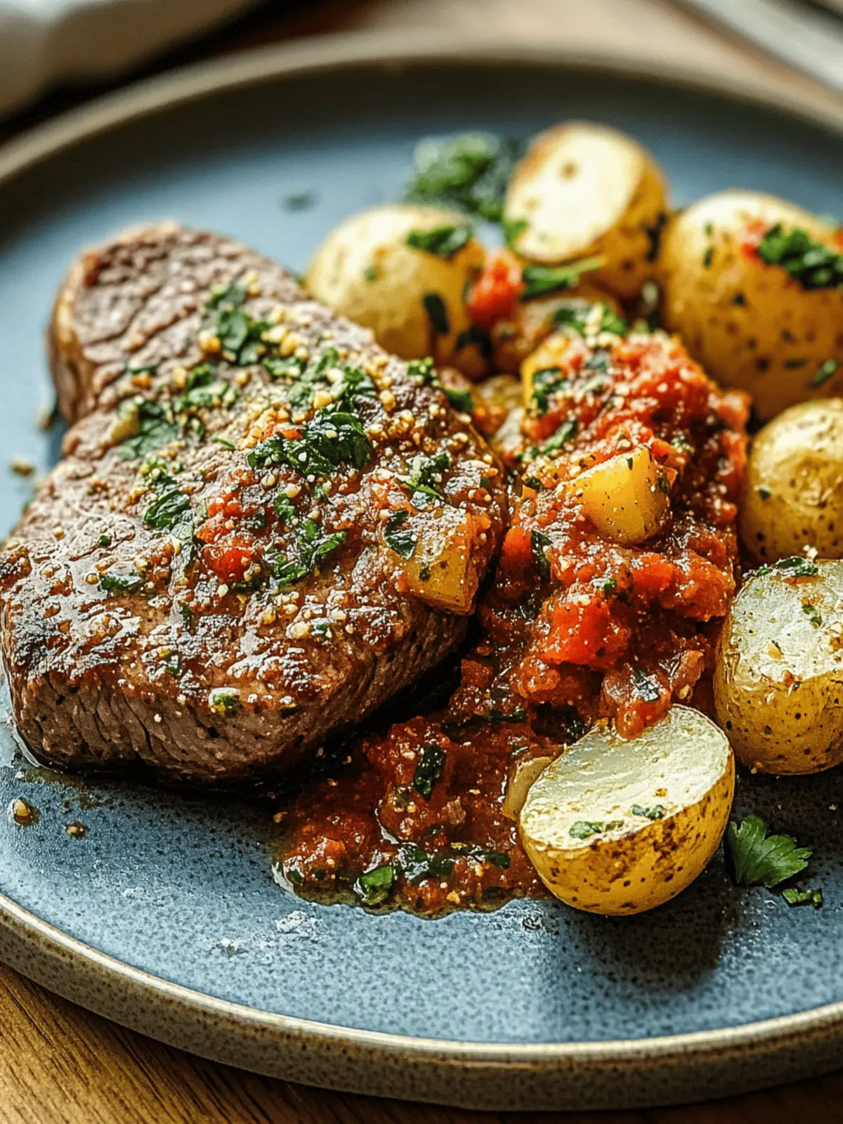 Veal Minute Steak with Romesco Potato Salad (Gluten-Free)
