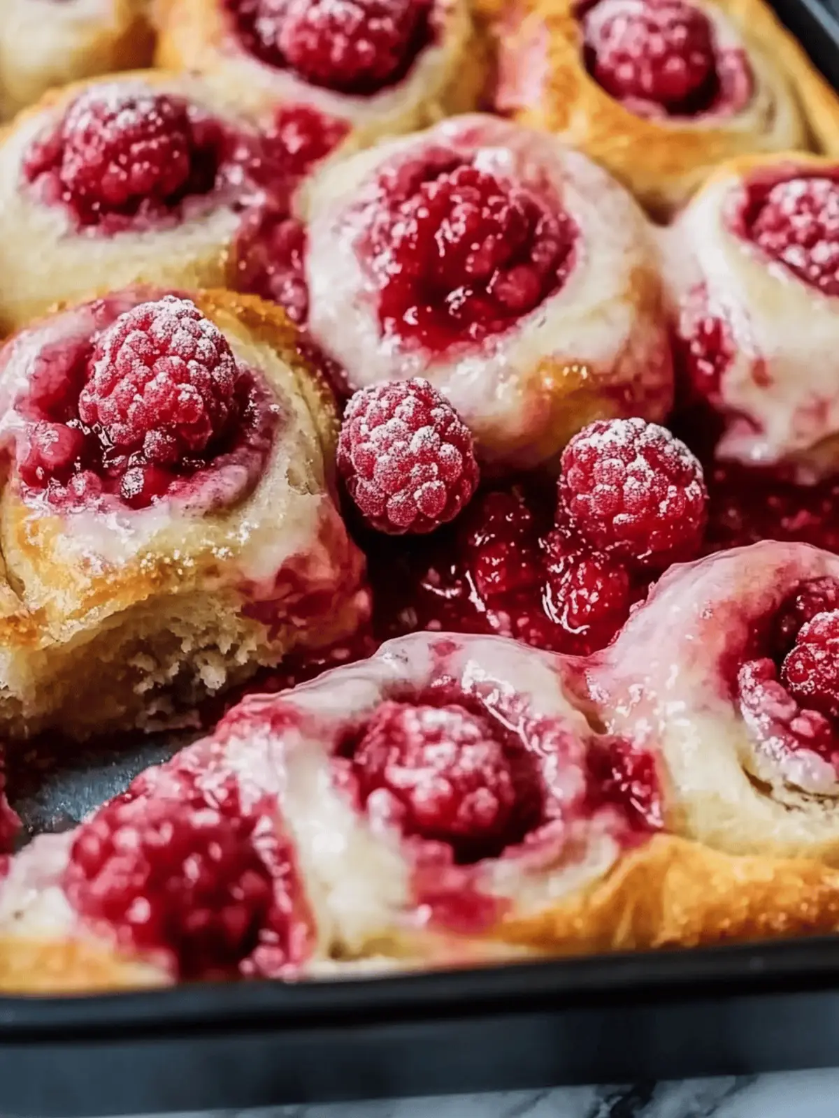 Raspberry Rolls Easy and Gooey