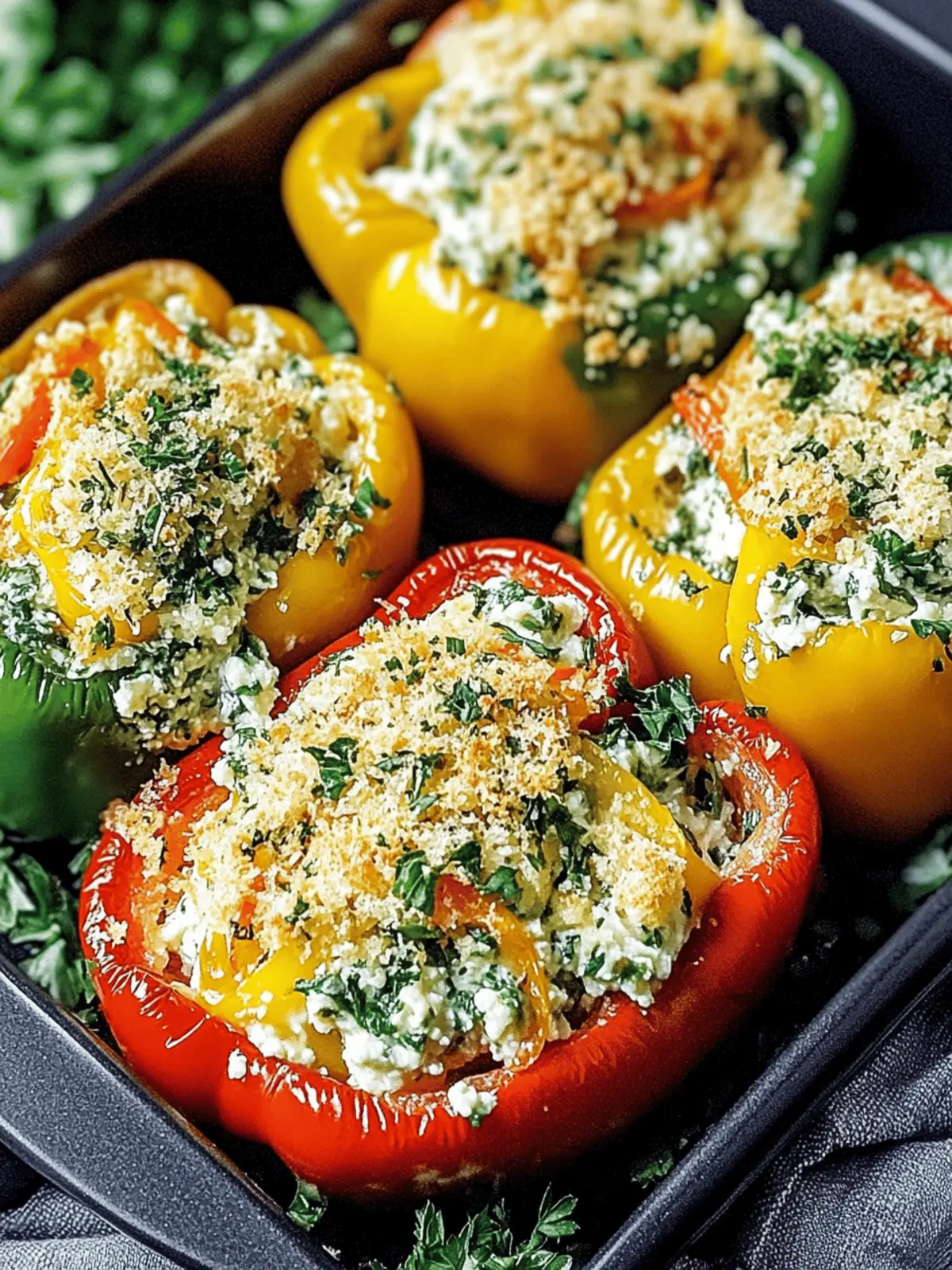Herby Ricotta Stuffed Peppers
