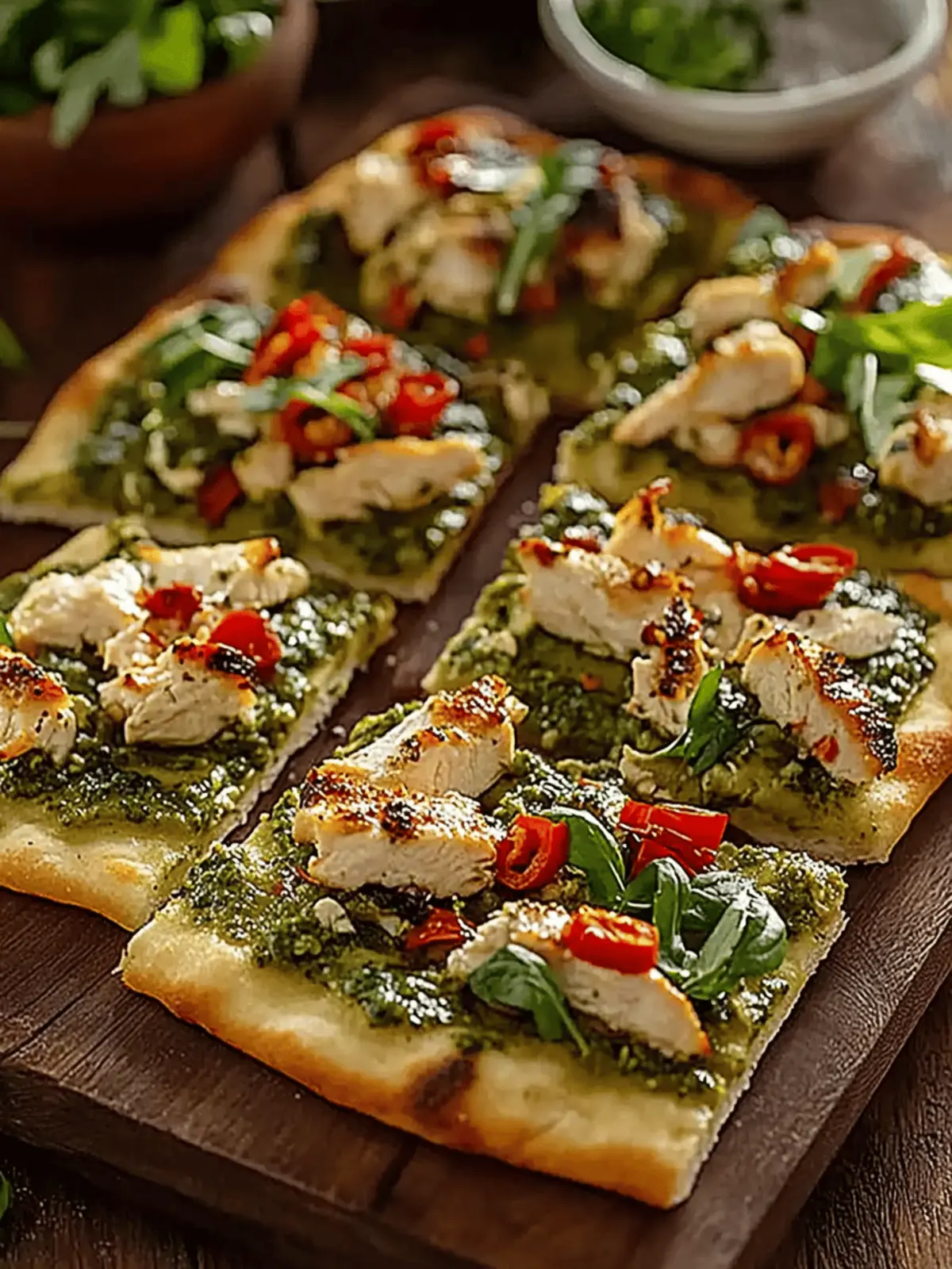 Irresistible Chicken Pesto Flatbread