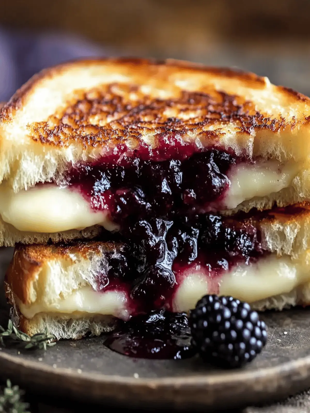 Brie and Blackberry Jam Grilled Cheese