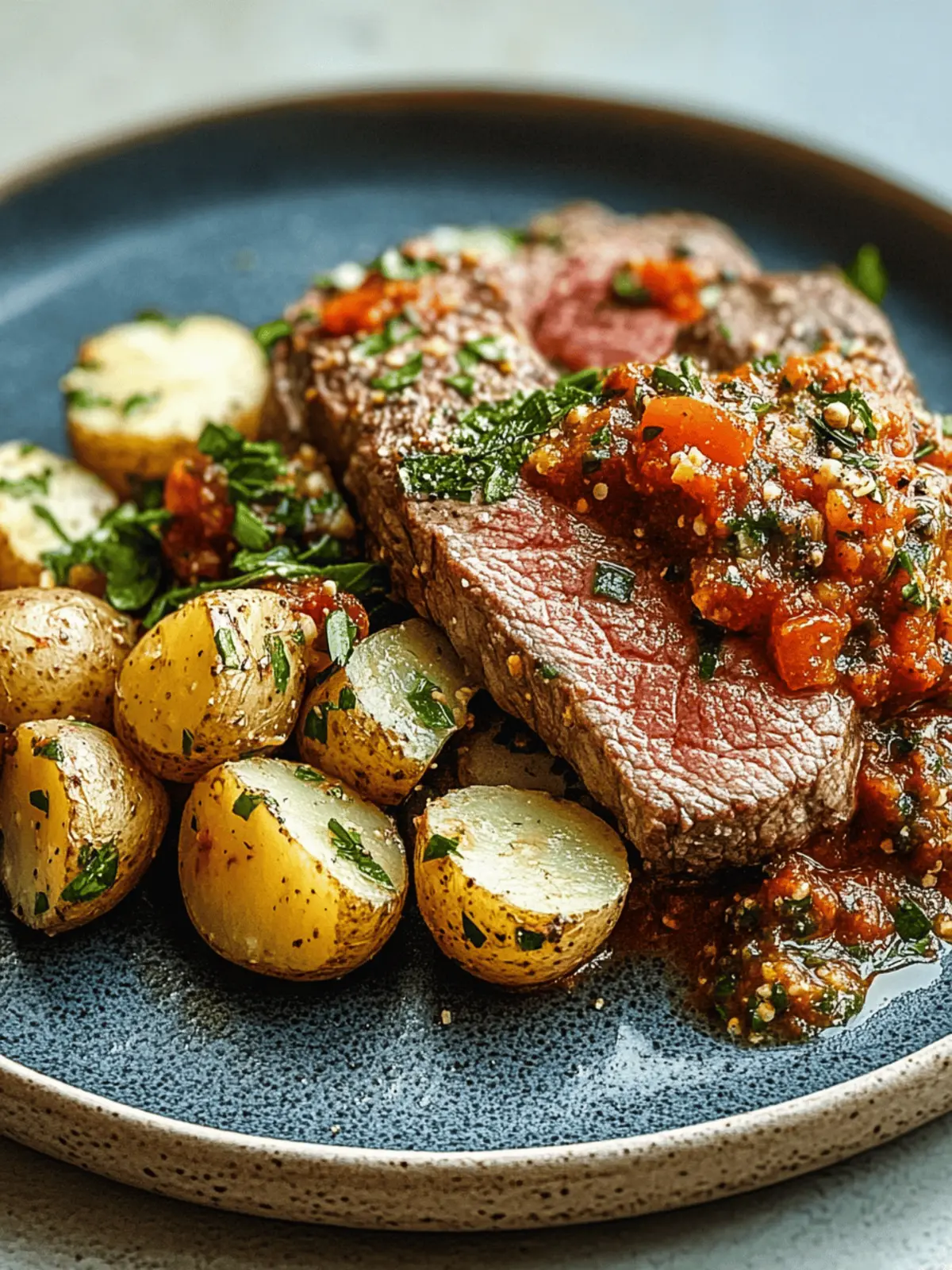 Veal Minute Steak with Romesco Potato Salad (Gluten-Free)