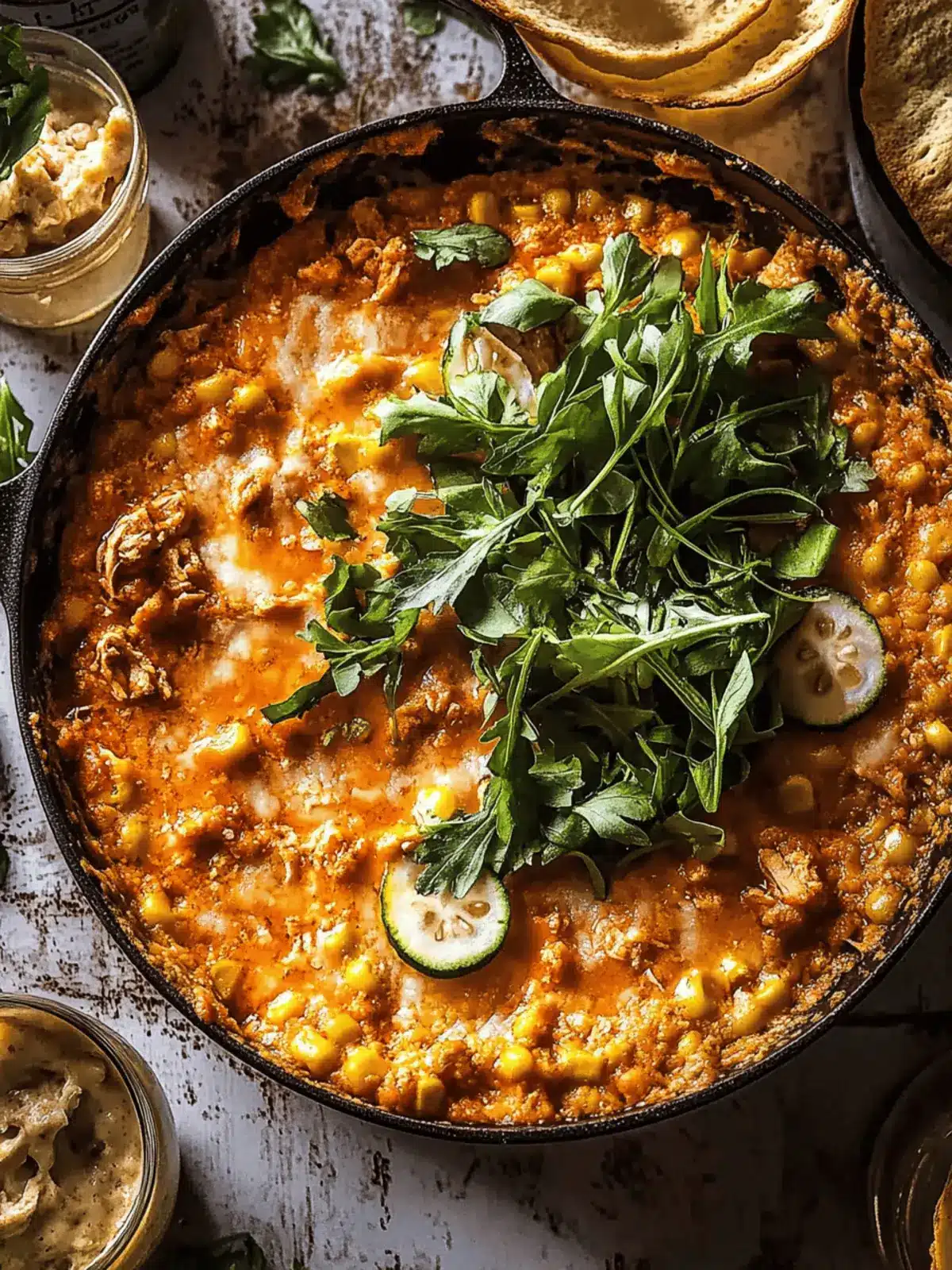 Buffalo Chicken Corn Dip
