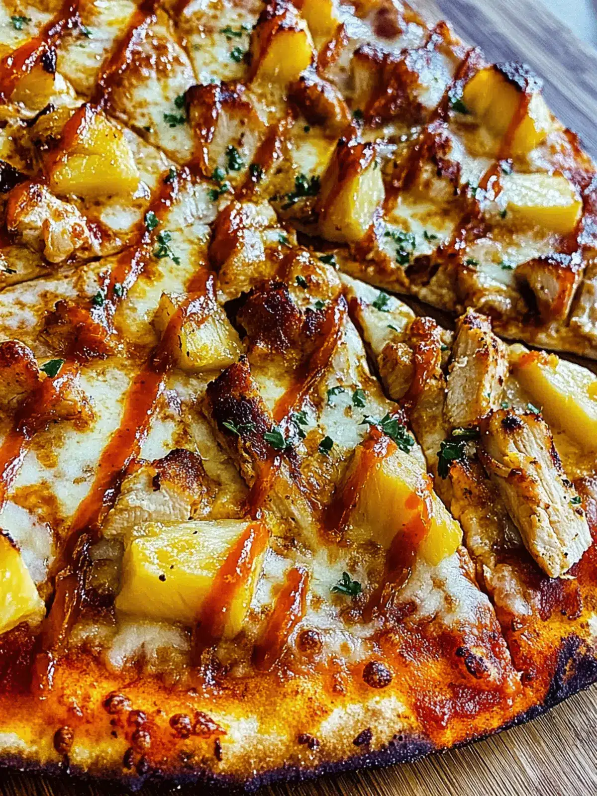 Pineapple Sriracha Chicken Outdoor Pizza