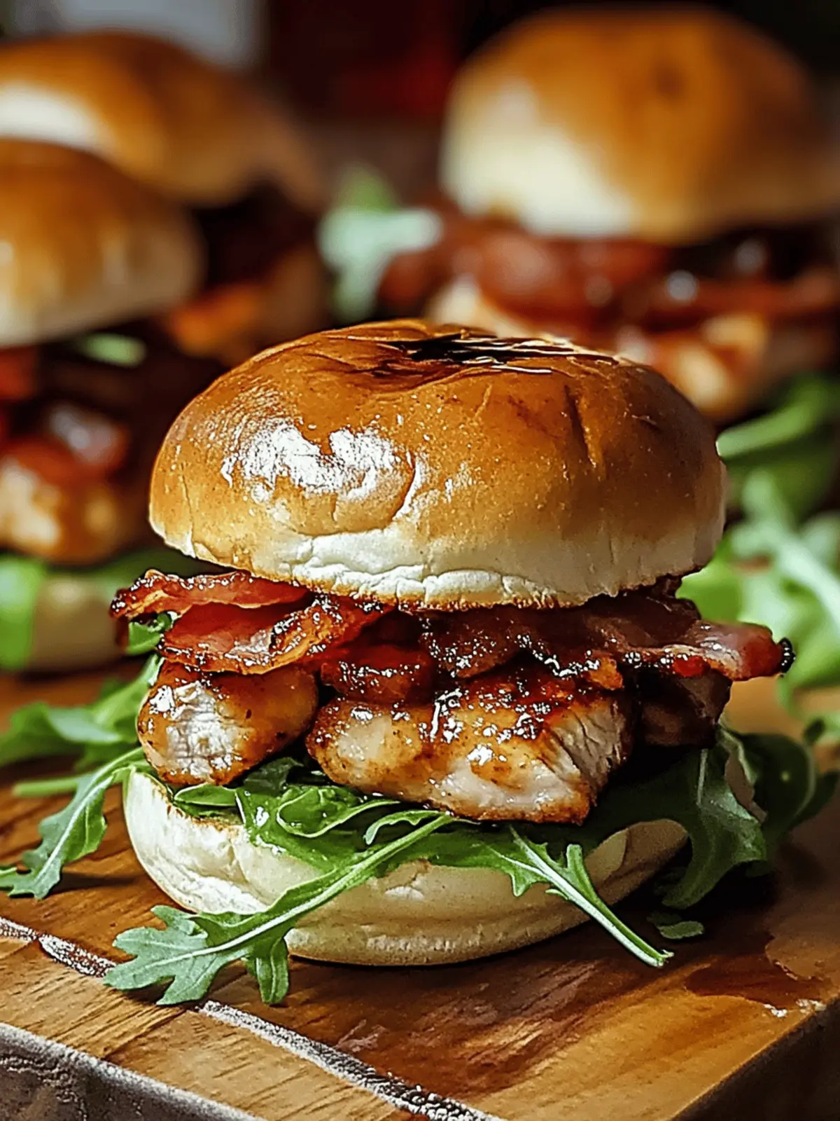 Maple Chicken Beef Bacon Sliders