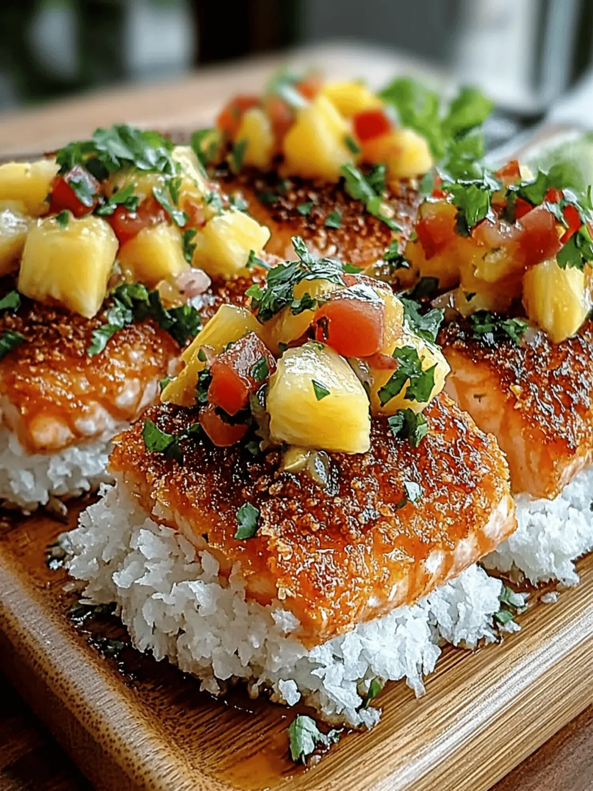 Coconut Crusted Salmon with Pineapple Salsa