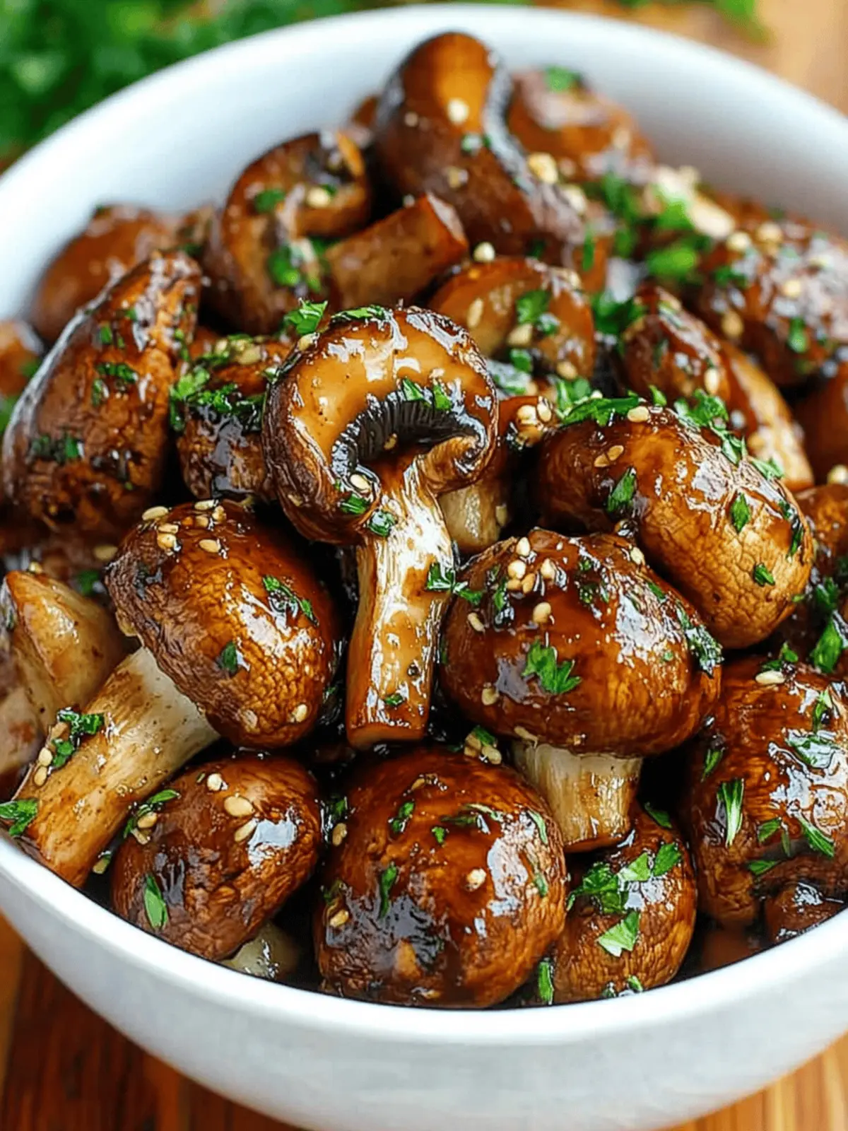 Balsamic Soy Roasted Garlic Mushrooms