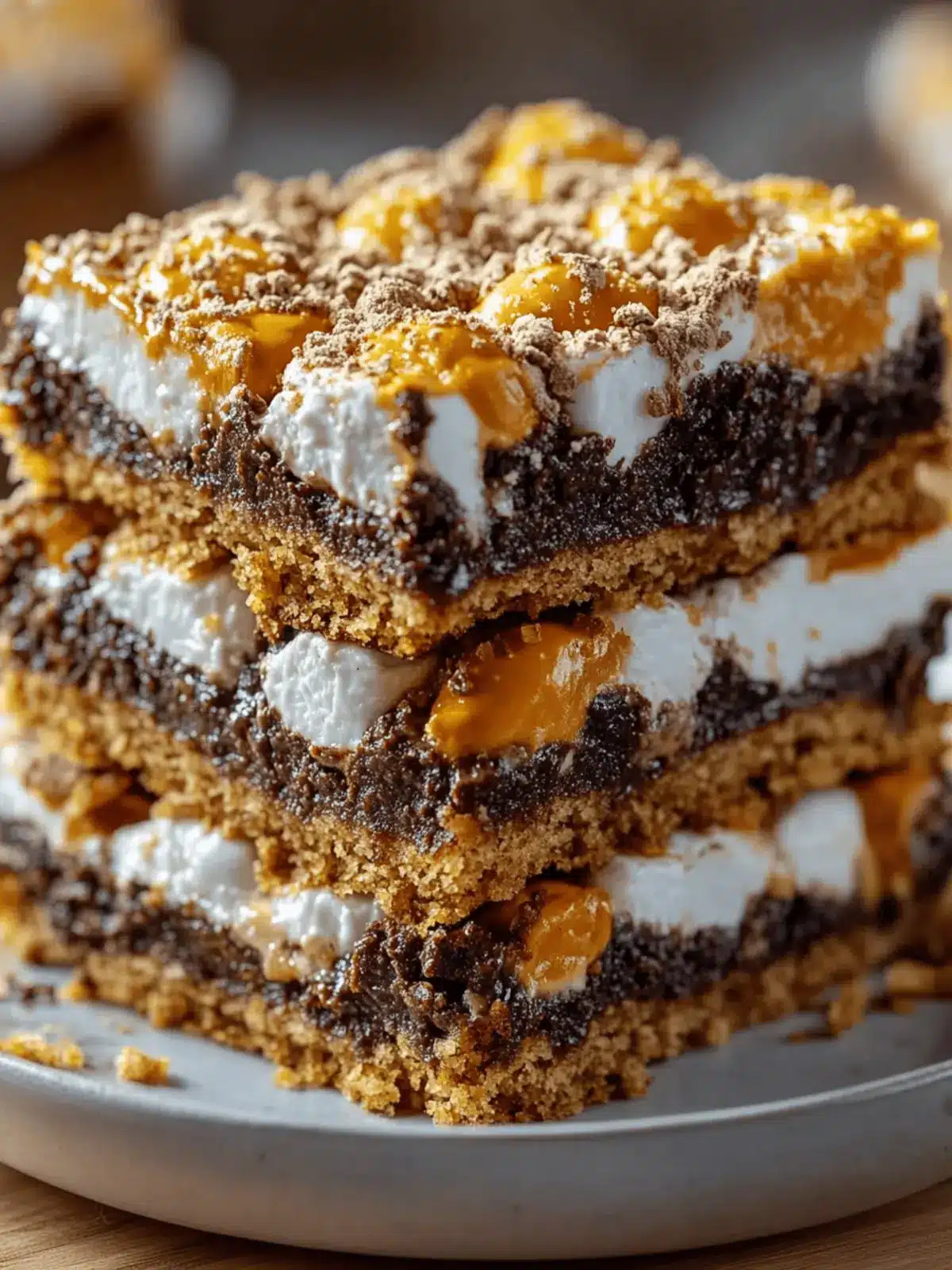 Vegan Pumpkin S'mores Cookie Bars