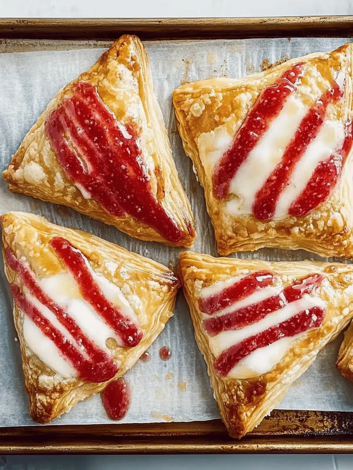 Savory Strawberry Turnovers with Creamy Cheese Bliss