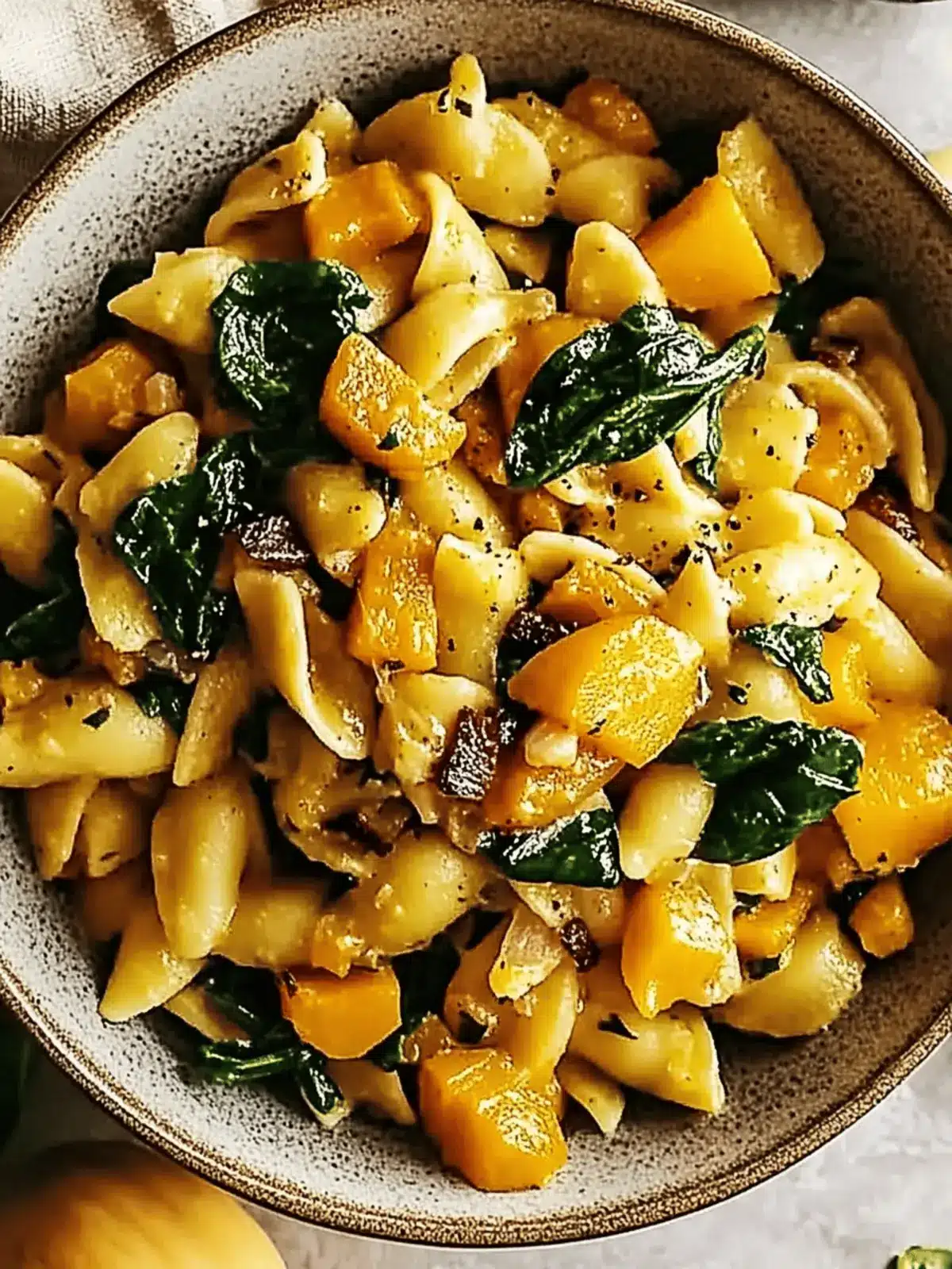 Butternut Squash Spinach Pasta