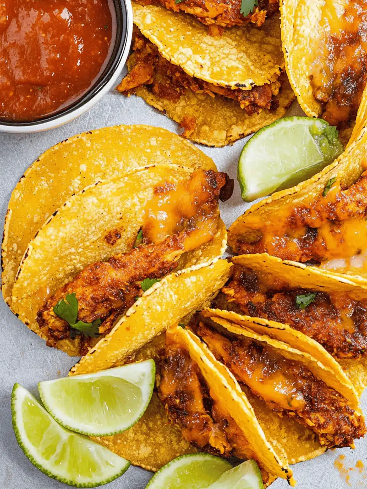 Cheesy Crispy Chicken Tacos