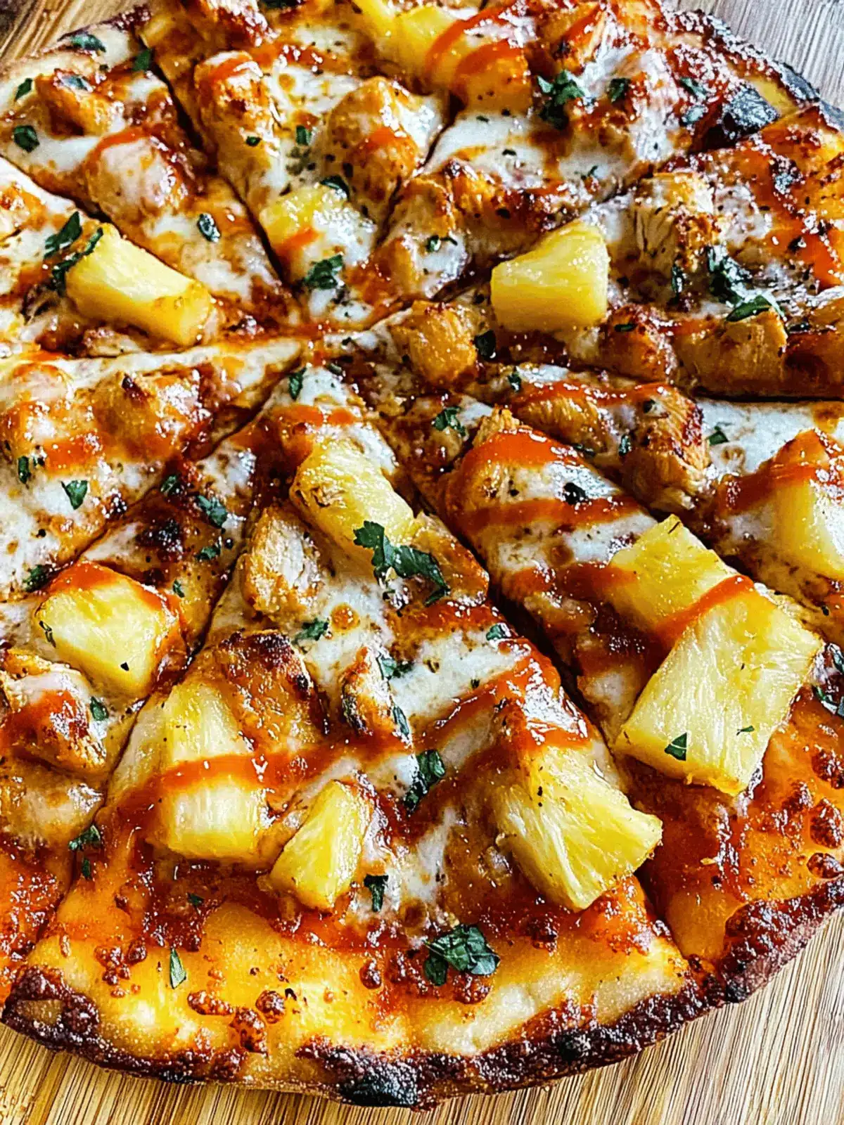 Pineapple Sriracha Chicken Outdoor Pizza