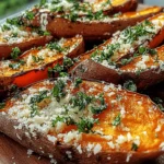 Garlic Parmesan Sweet Potato Wedges