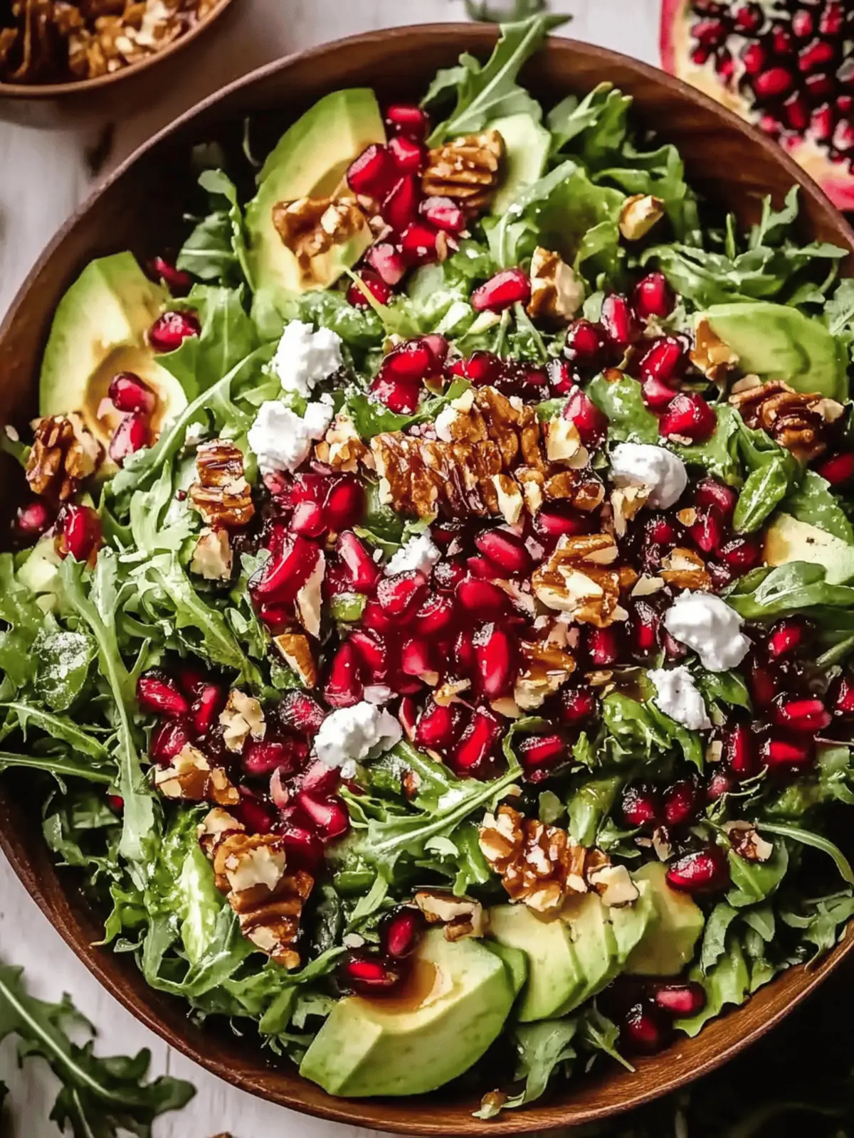 Pomegranate Christmas Salad with Honey Mustard Dressing