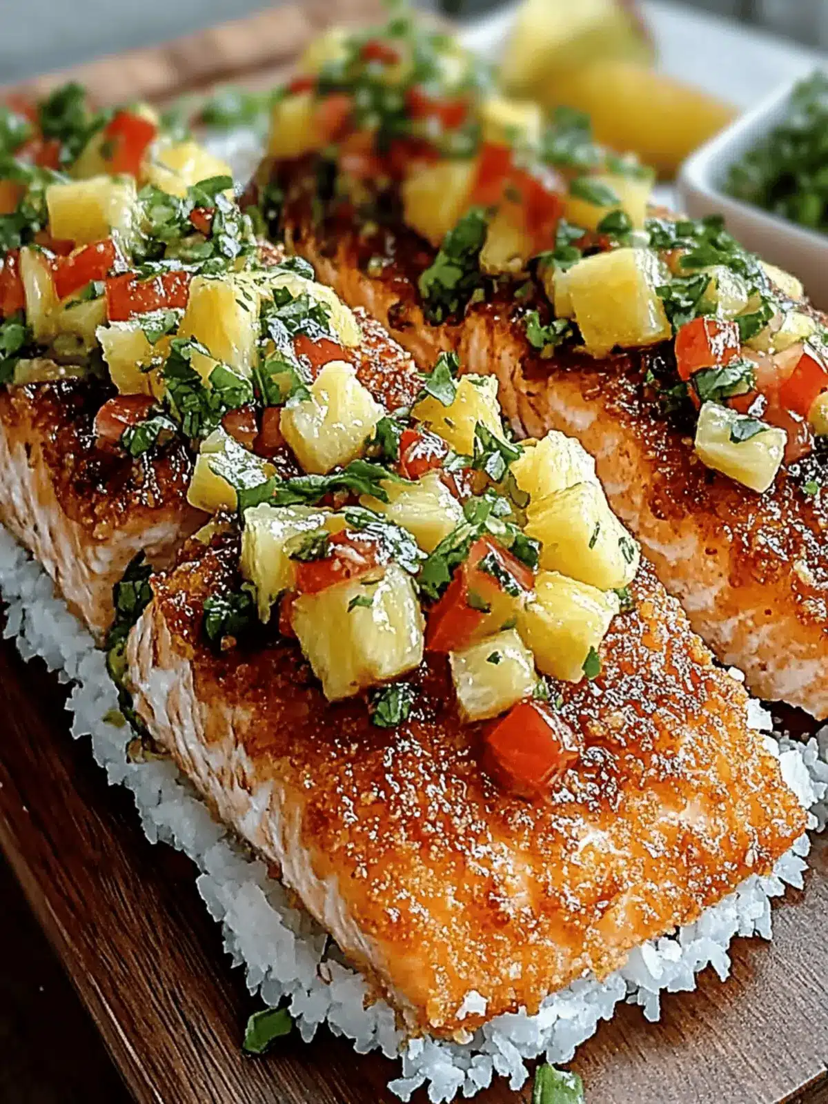 Coconut Crusted Salmon with Pineapple Salsa for a Tropical Escape 3 Coconut Crusted Salmon with Pineapple Salsa