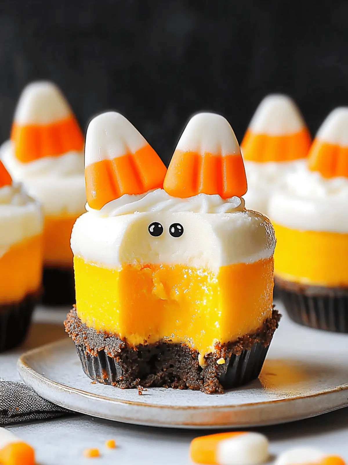 Mini Candy Corn Cheesecakes