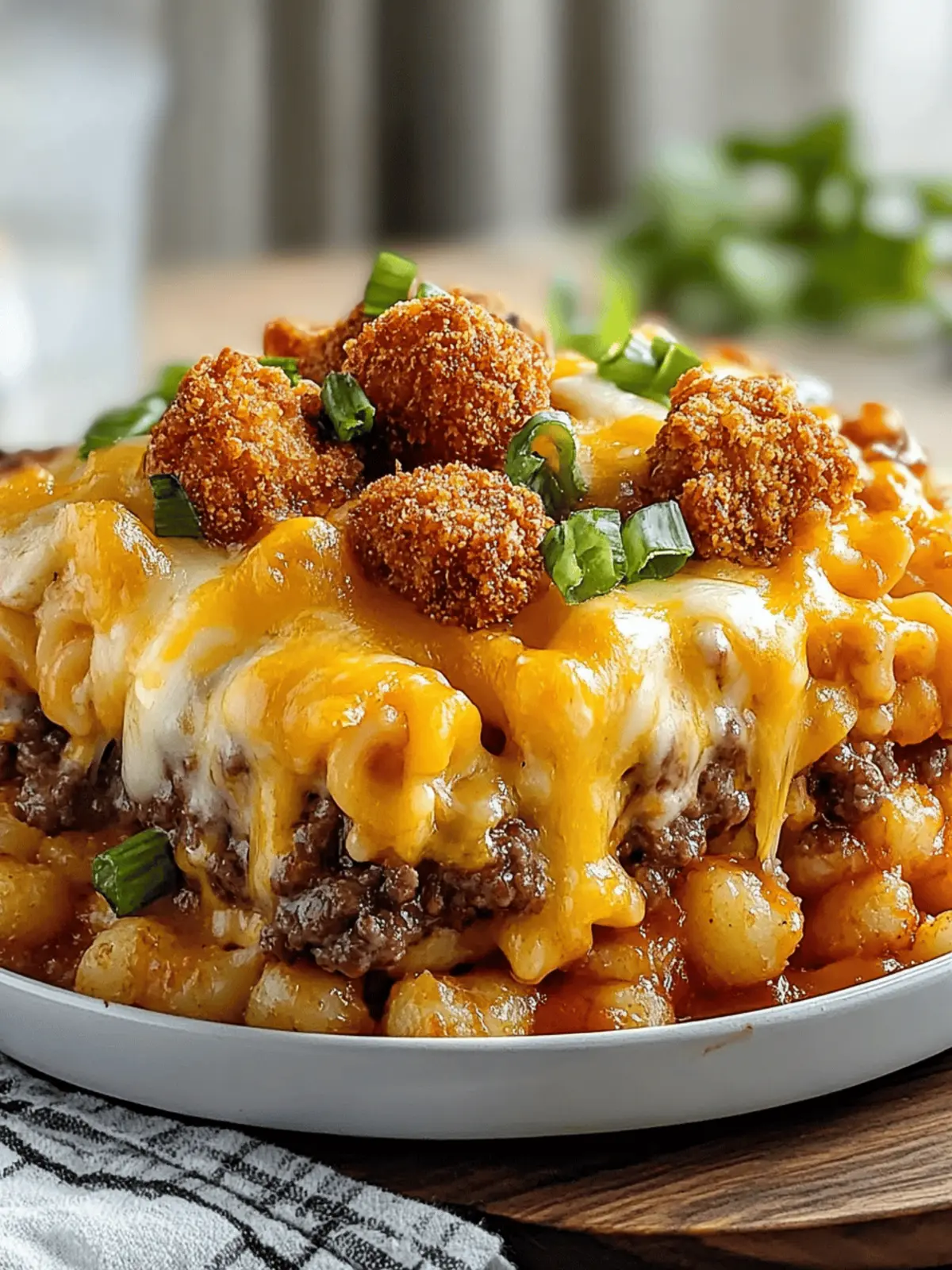 One-Pan Cheeseburger Tater Tot Pasta