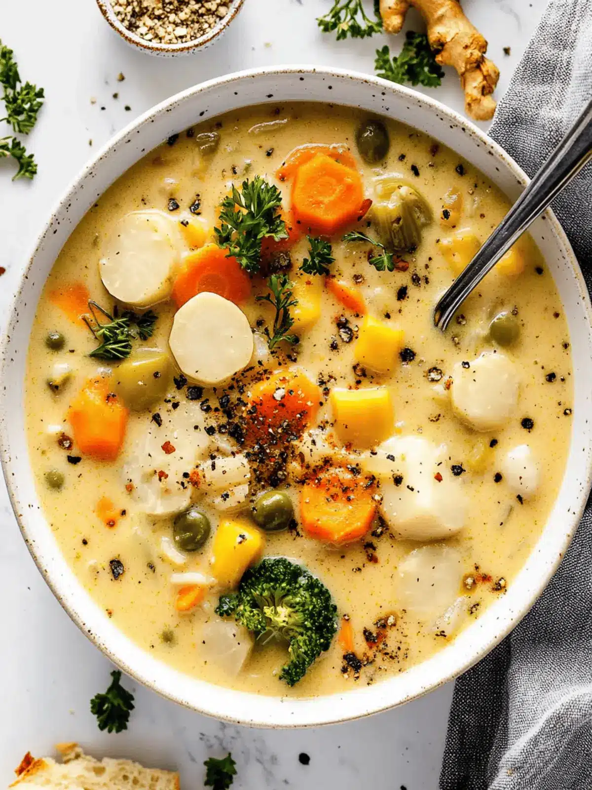 One Pot Creamy Vegetable Soup
