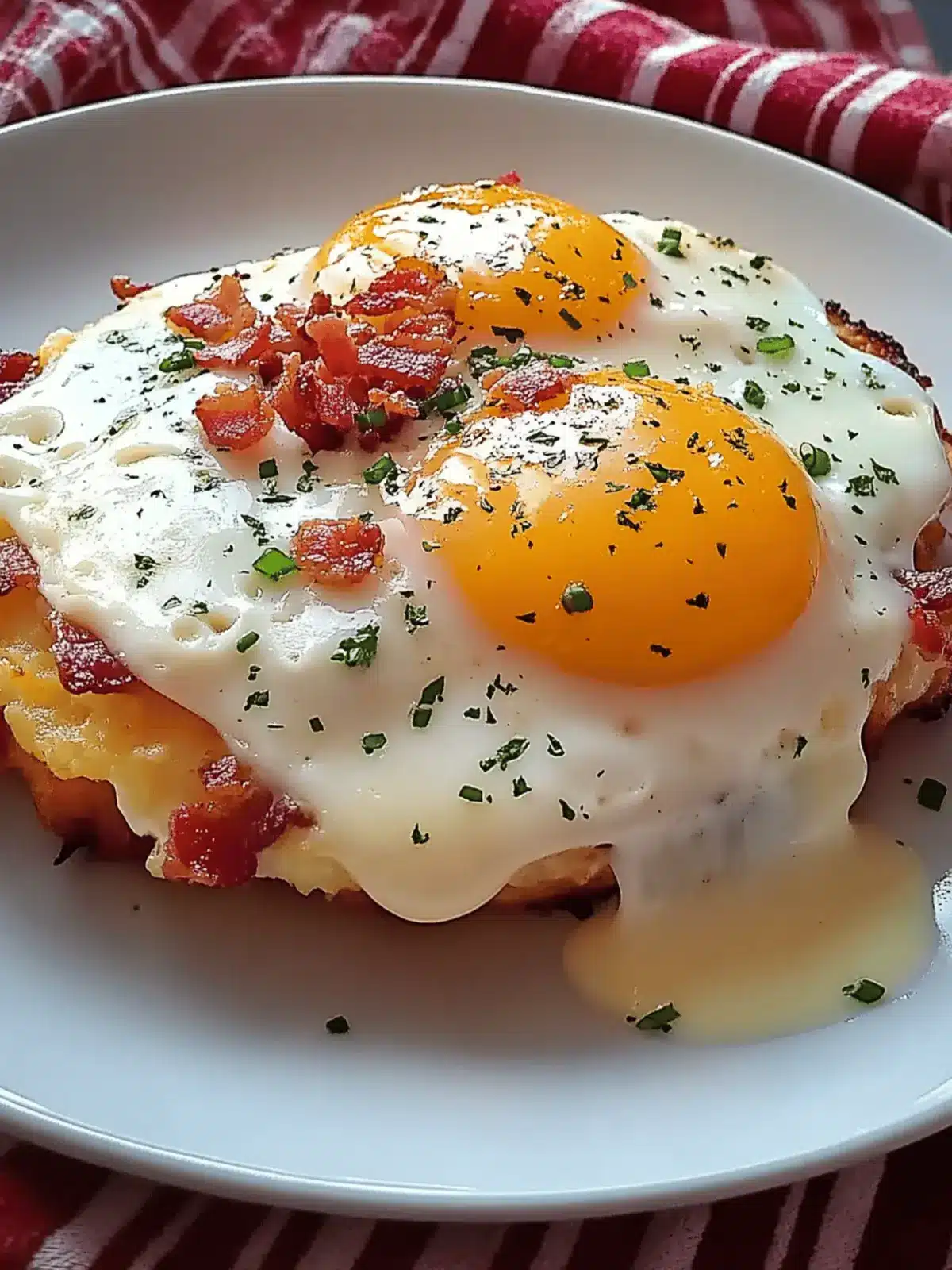 Egg Topped Hash Browns with Bacon Gravy Recipe