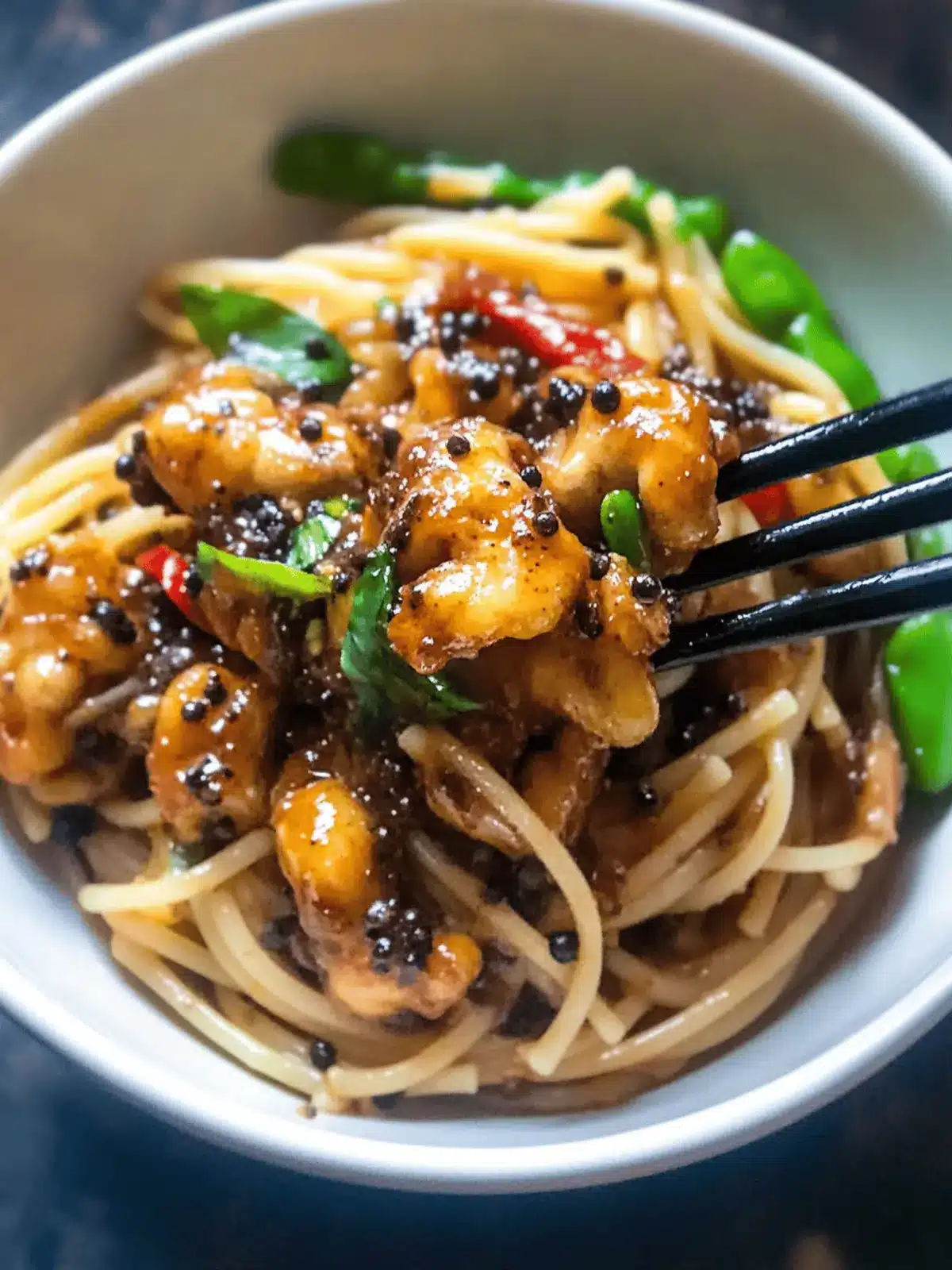 Vegan Singapore Black Pepper Sauce Spaghetti
