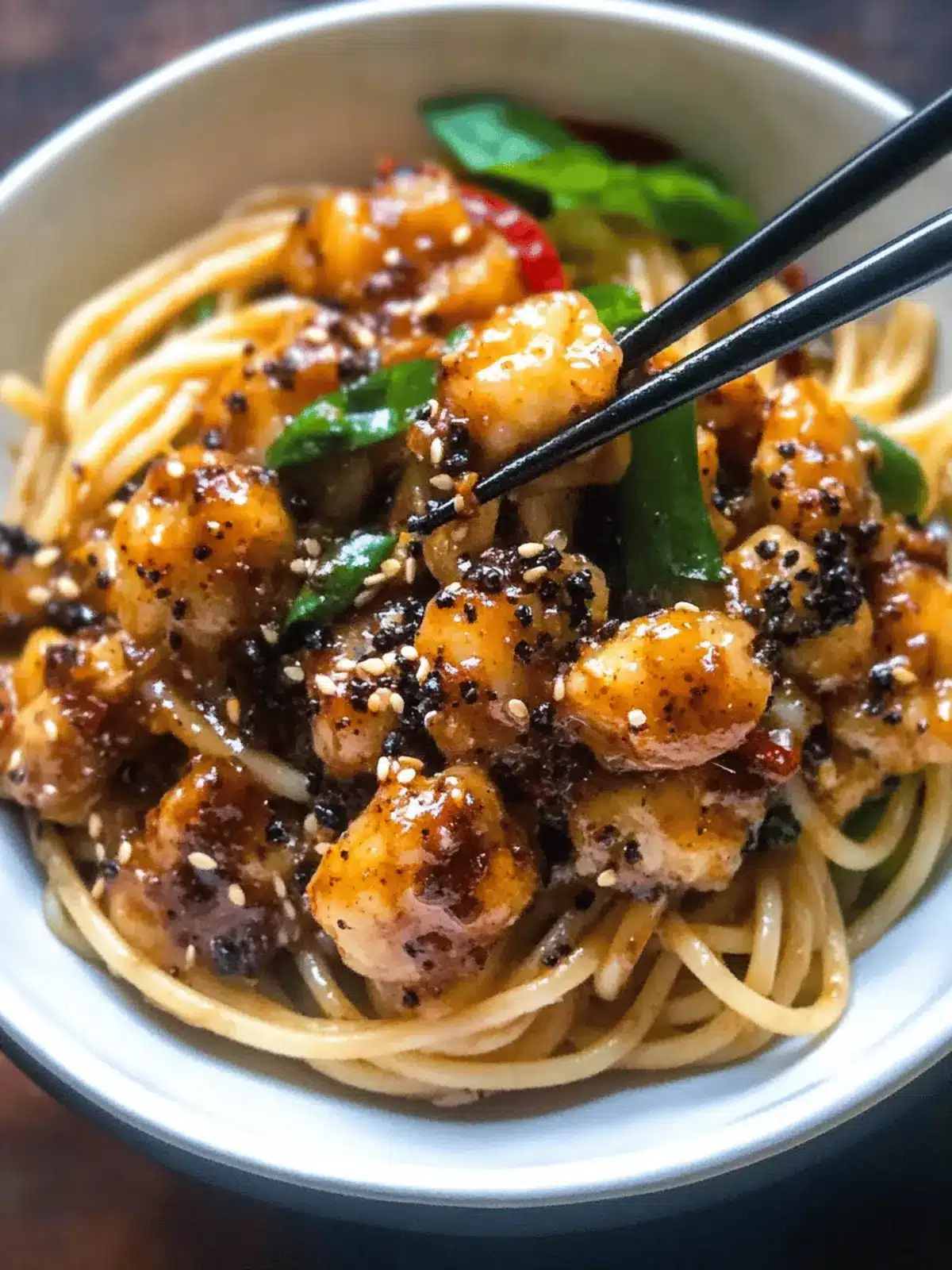 Vegan Singapore Black Pepper Sauce Spaghetti