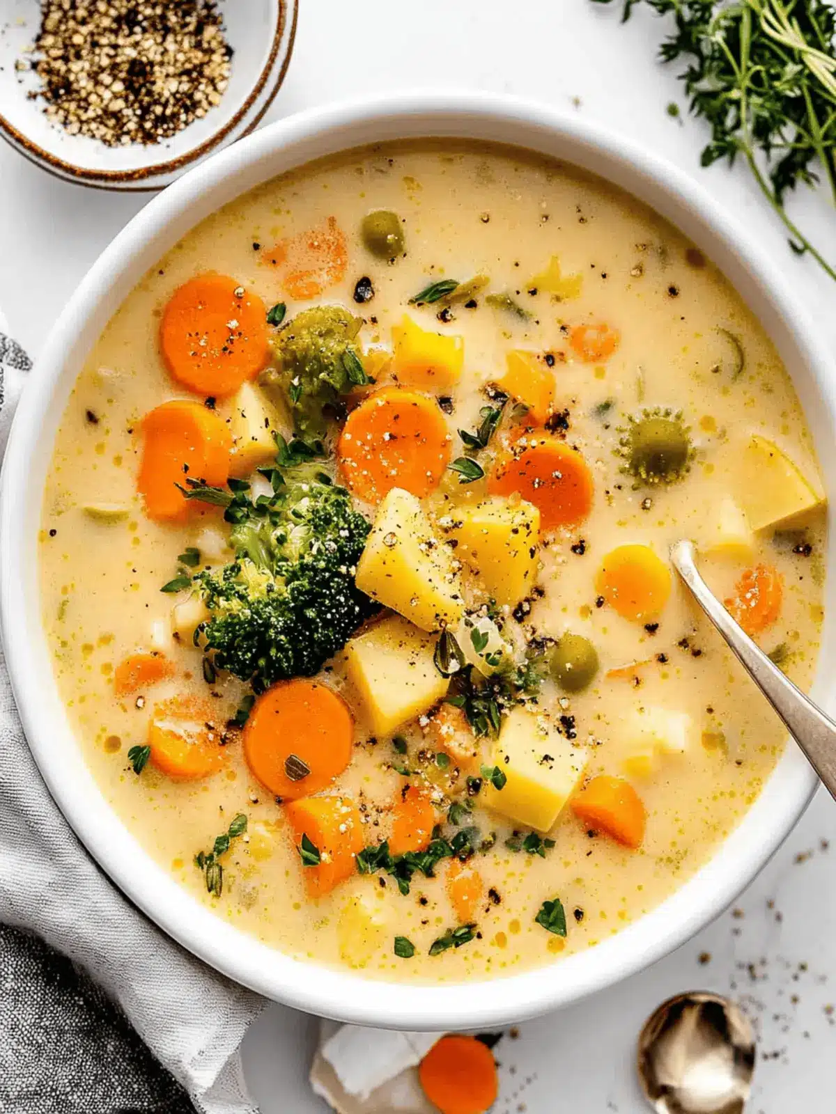 One Pot Creamy Vegetable Soup