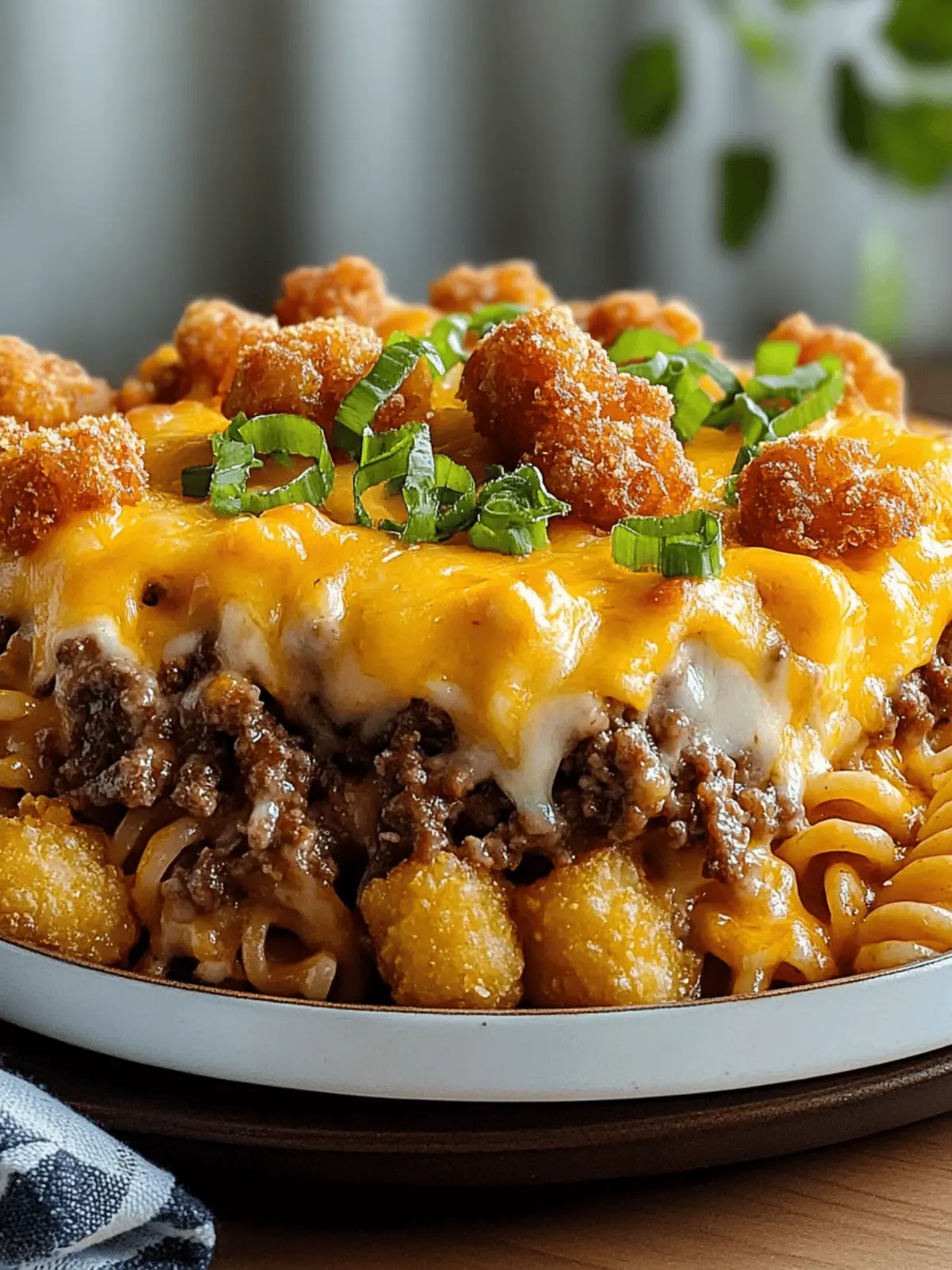 One-Pan Cheeseburger Tater Tot Pasta