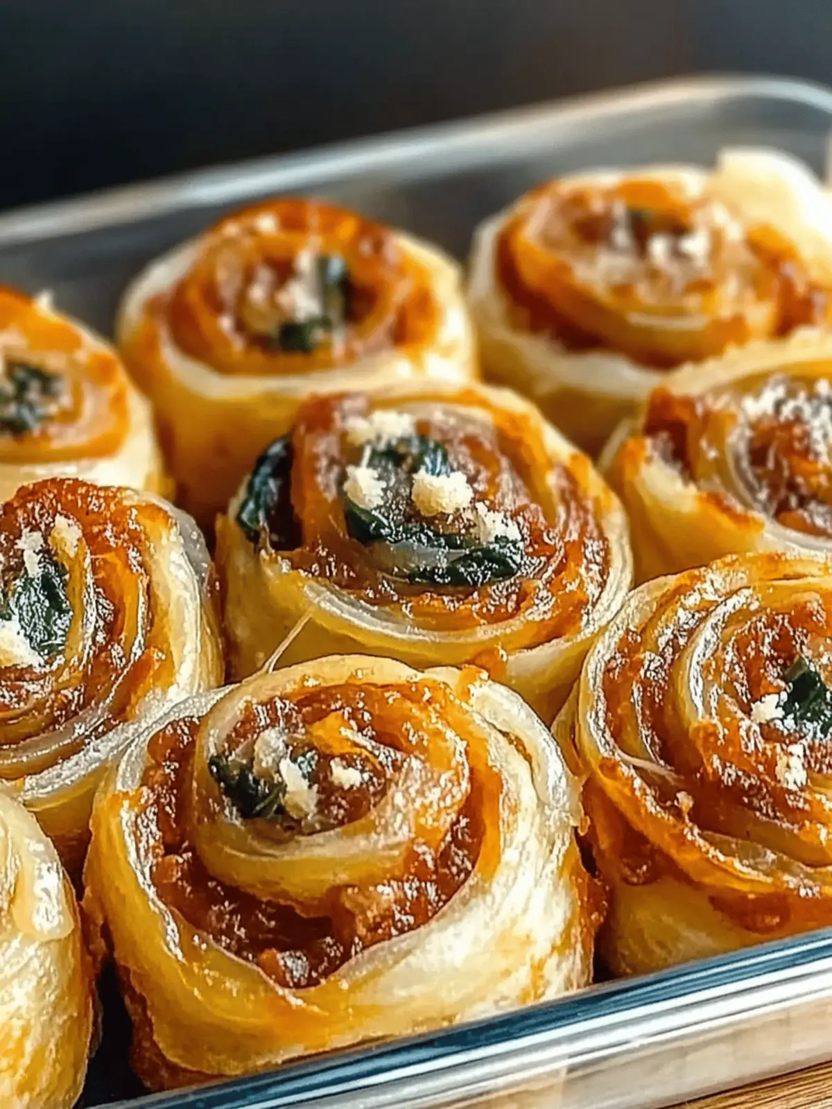 Vegan Caramelized Onion & Spinach Pizza Rolls