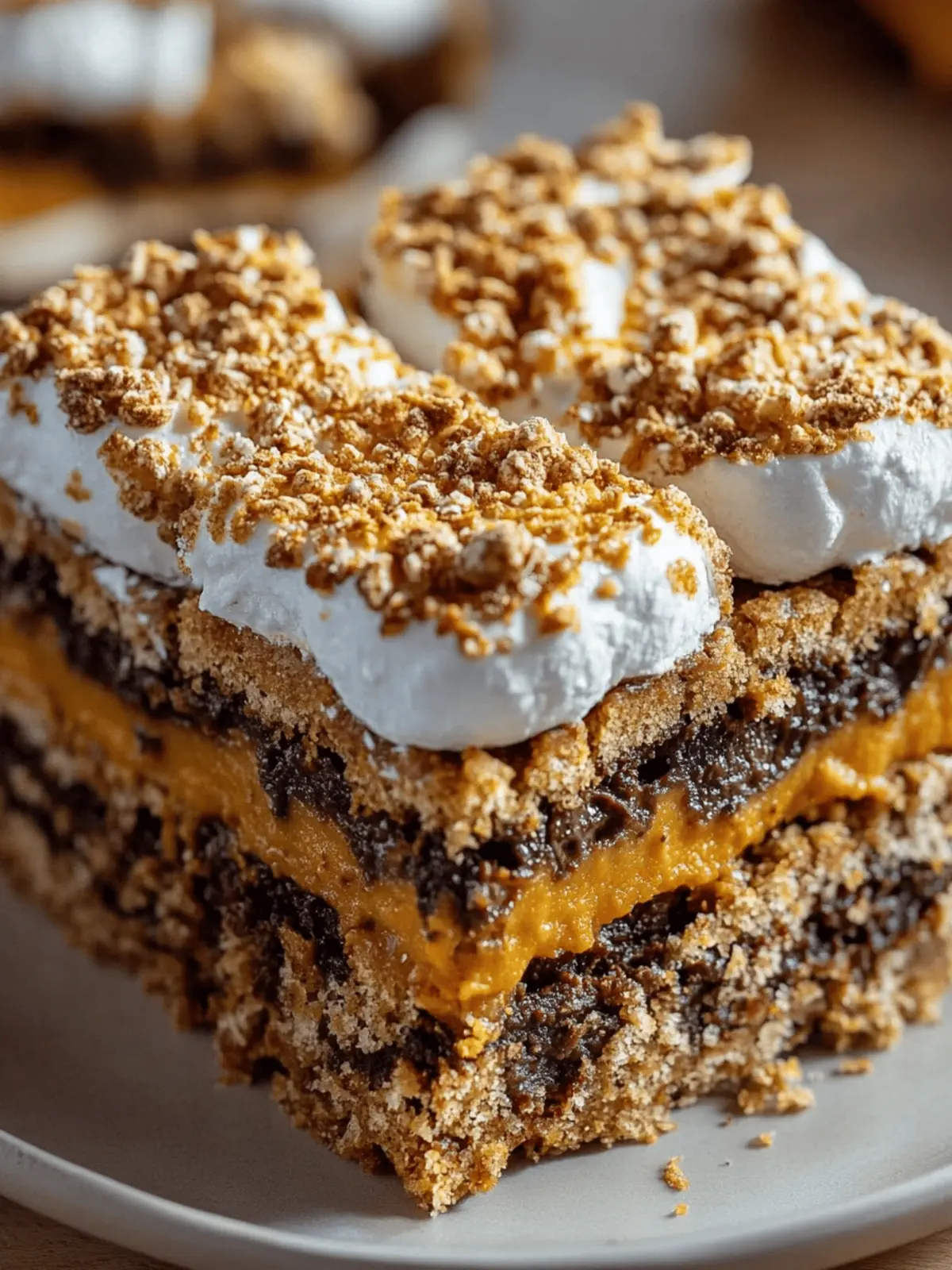 Vegan Pumpkin S'mores Cookie Bars