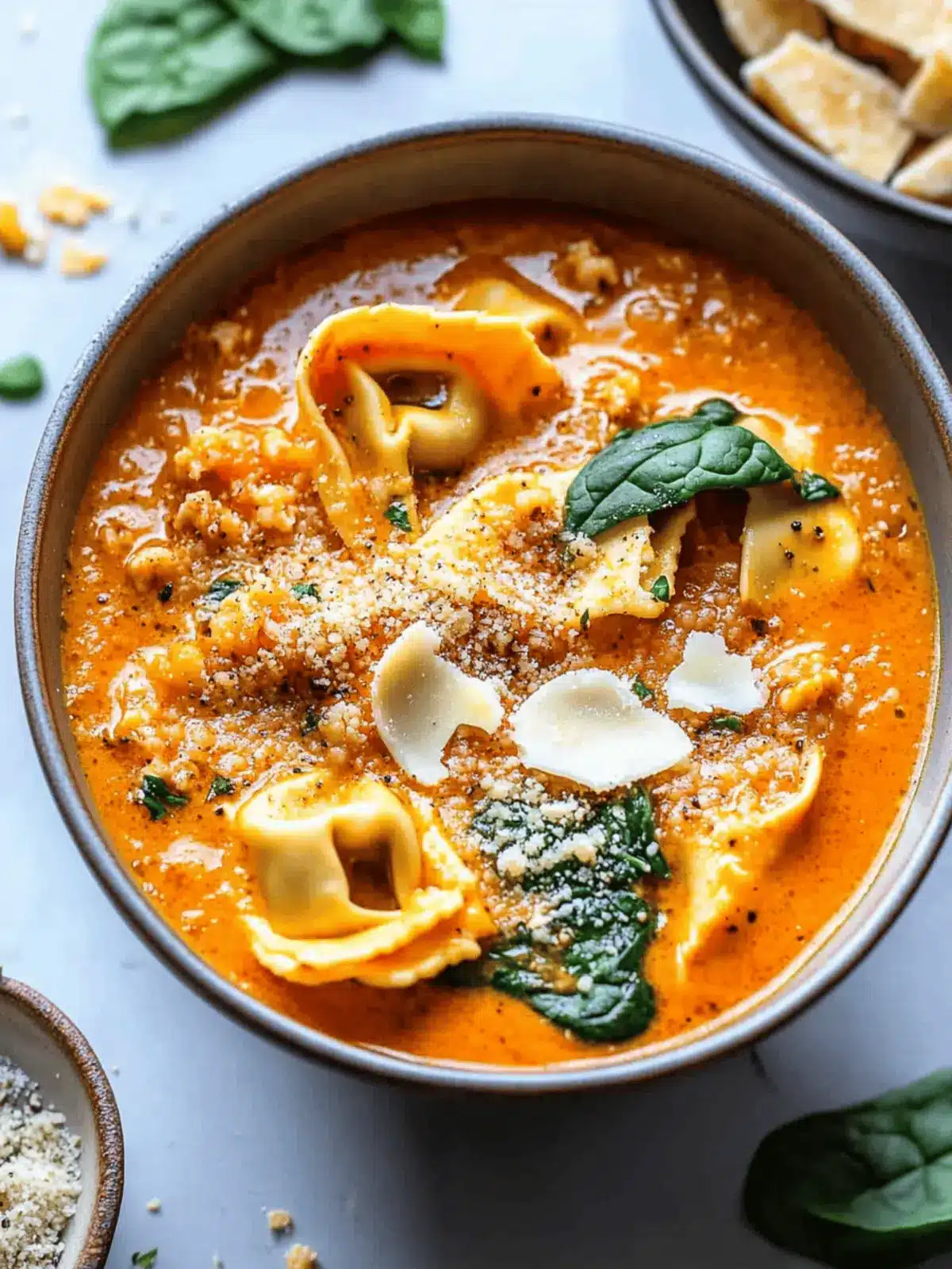 Creamy Spinach Tortellini Soup