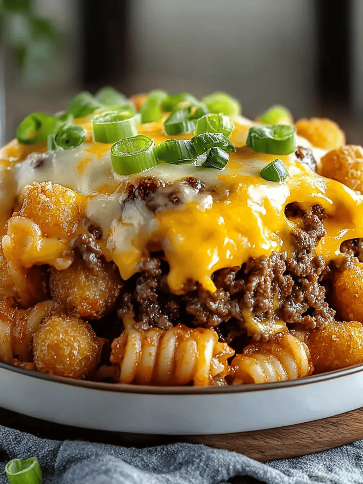 One-Pan Cheeseburger Tater Tot Pasta
