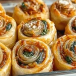Vegan Caramelized Onion & Spinach Pizza Rolls
