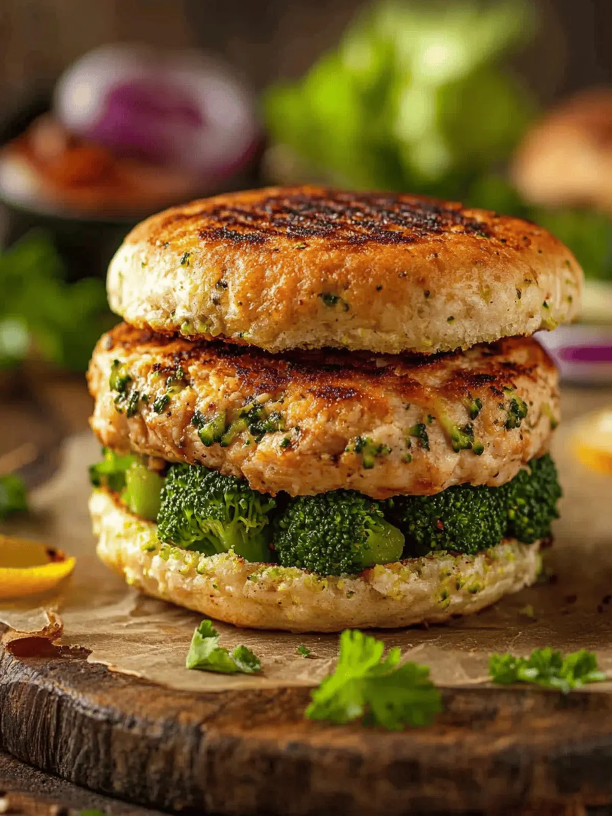 Chicken and Broccoli Burgers