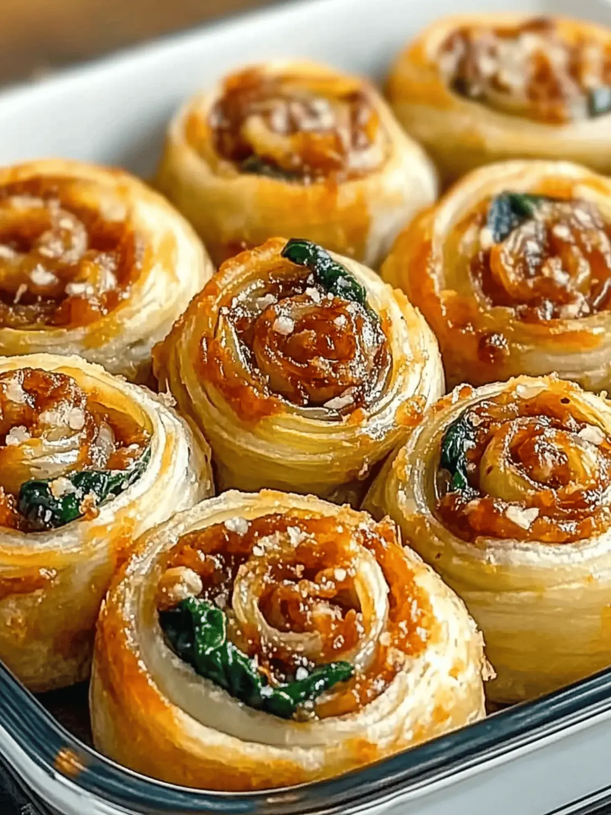 Vegan Caramelized Onion & Spinach Pizza Rolls
