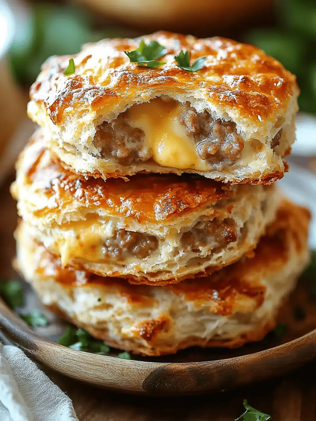 Beef Sausage Cheese Butter Swim Biscuits