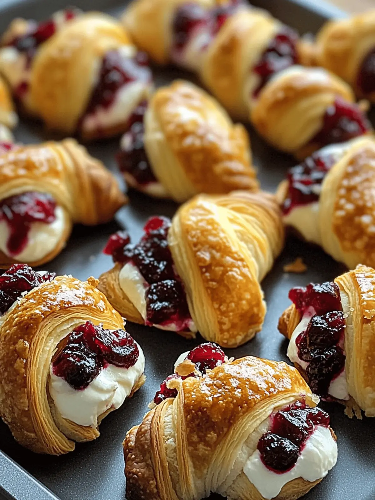 Cranberry Cream Cheese Crescent Bites