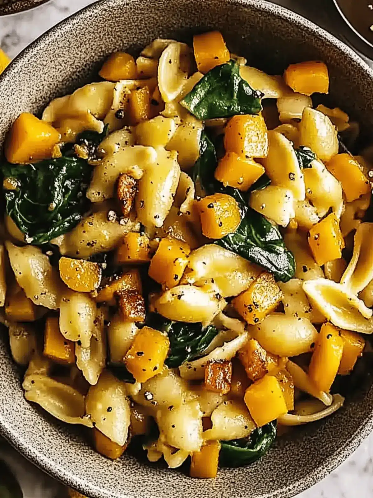 Butternut Squash Spinach Pasta