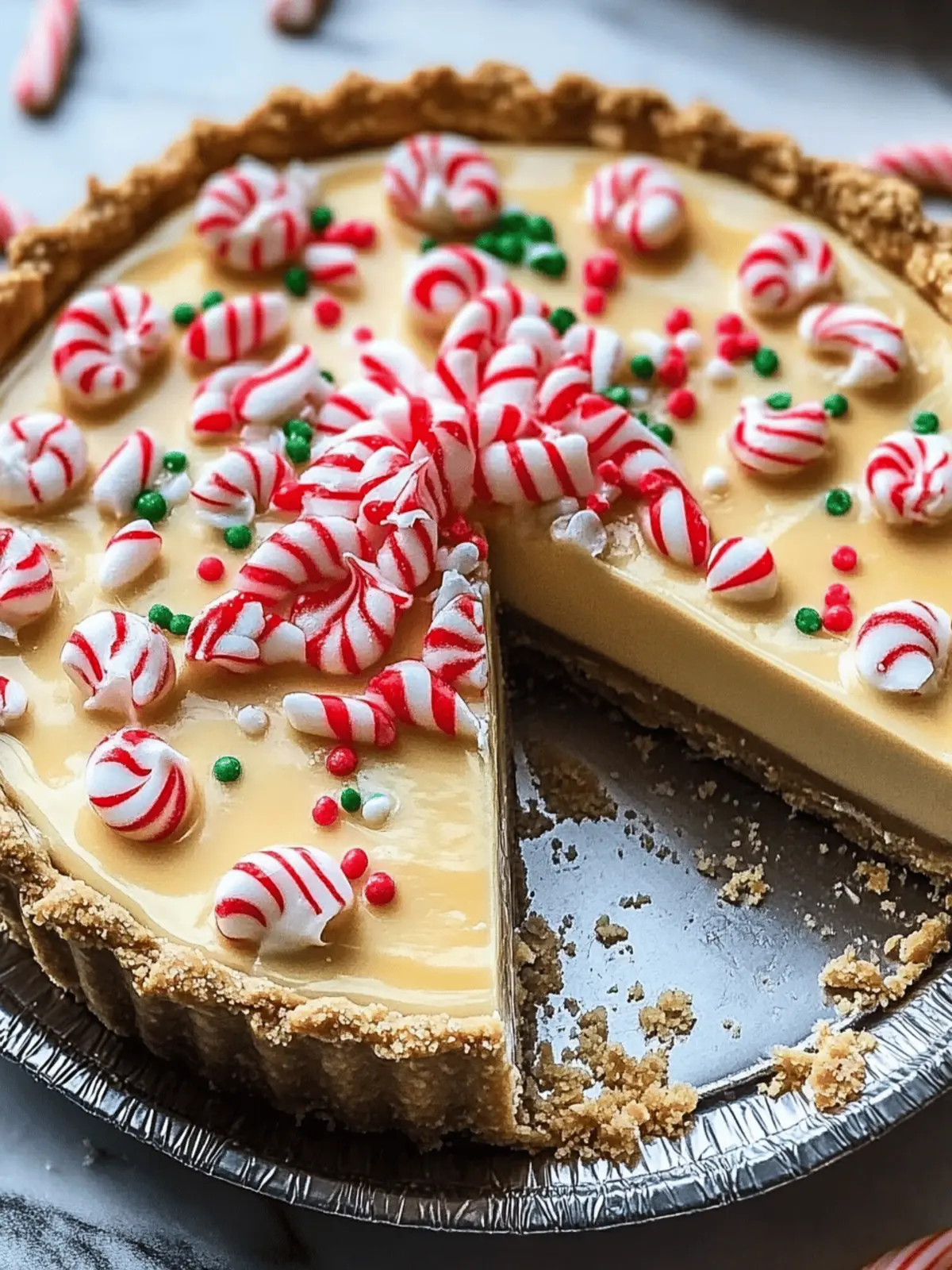 White Chocolate Candy Cane Pie