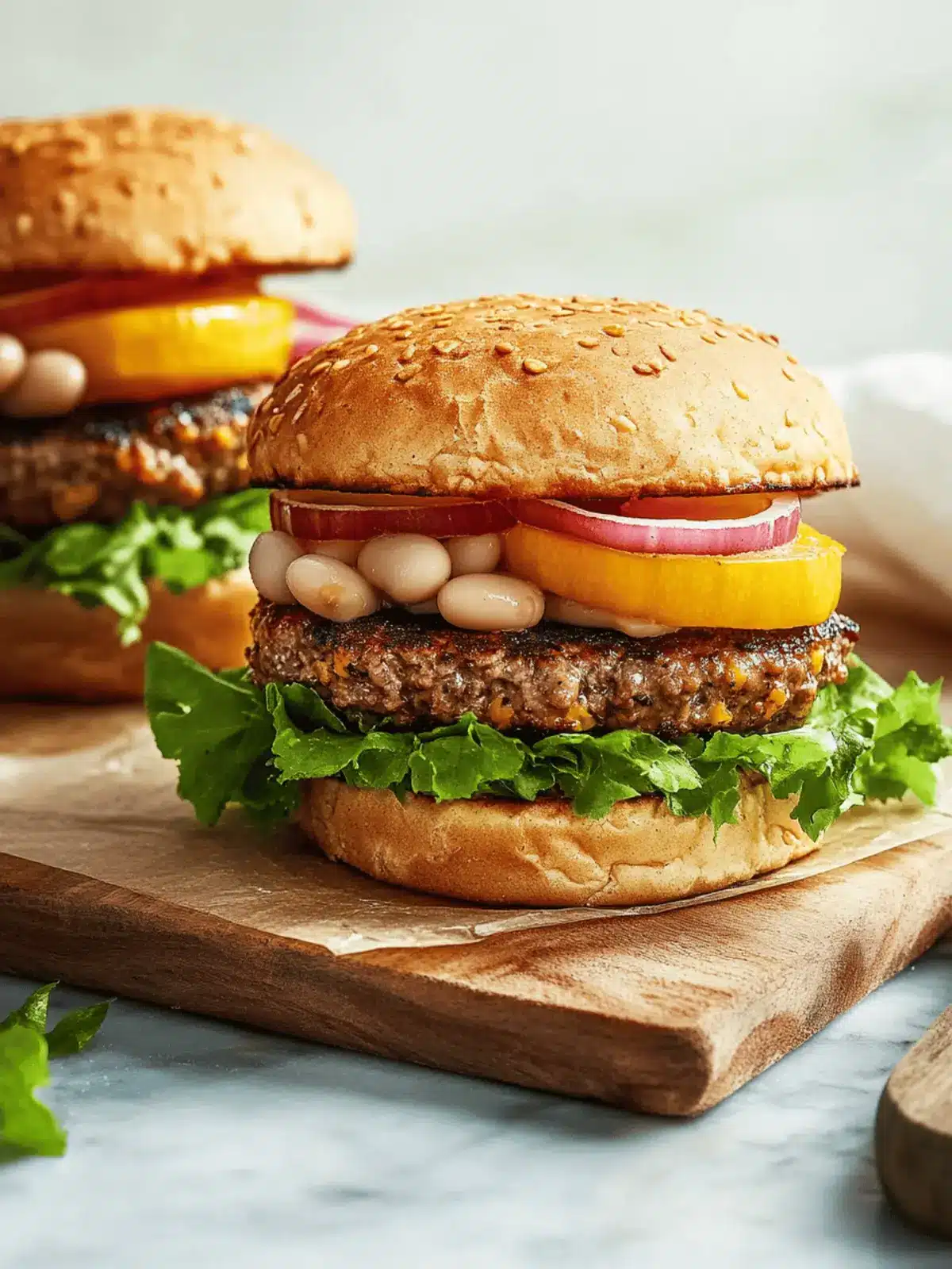 Blended Beef, White Bean and Squash Burgers