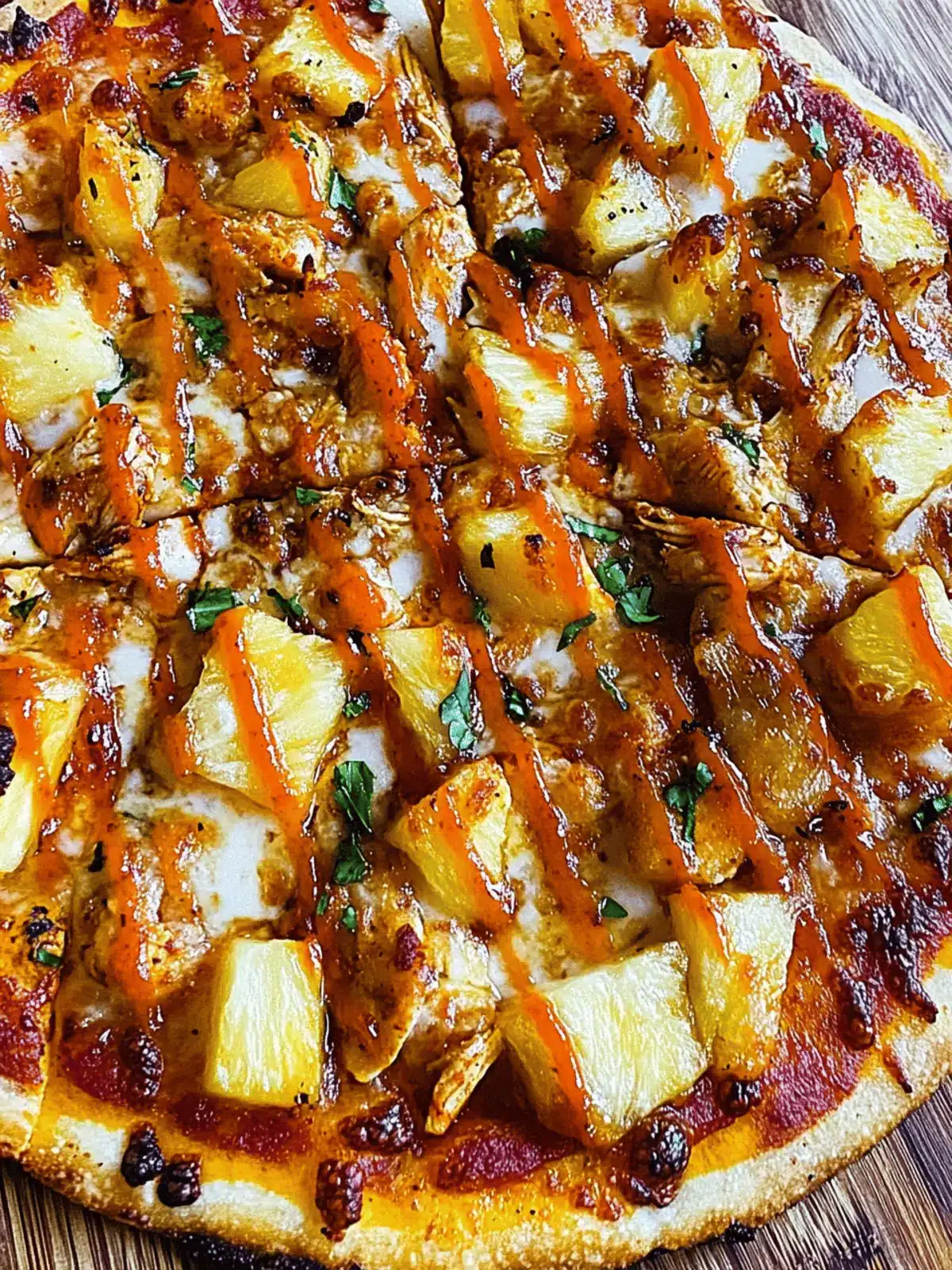 Pineapple Sriracha Chicken Outdoor Pizza