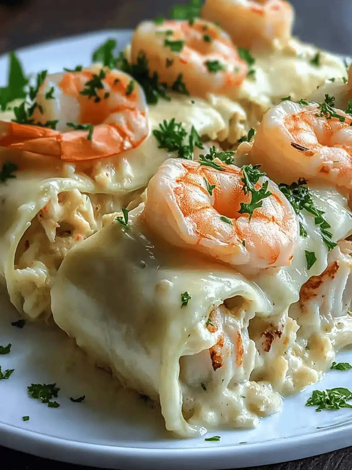 Delicious Shrimp Crab Alfredo Roll-Ups for Ultimate Comfort 3 Shrimp Crab Alfredo Roll Ups