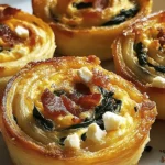 Baked Bacon, Egg, and Cheese Pinwheels with Spinach and Feta