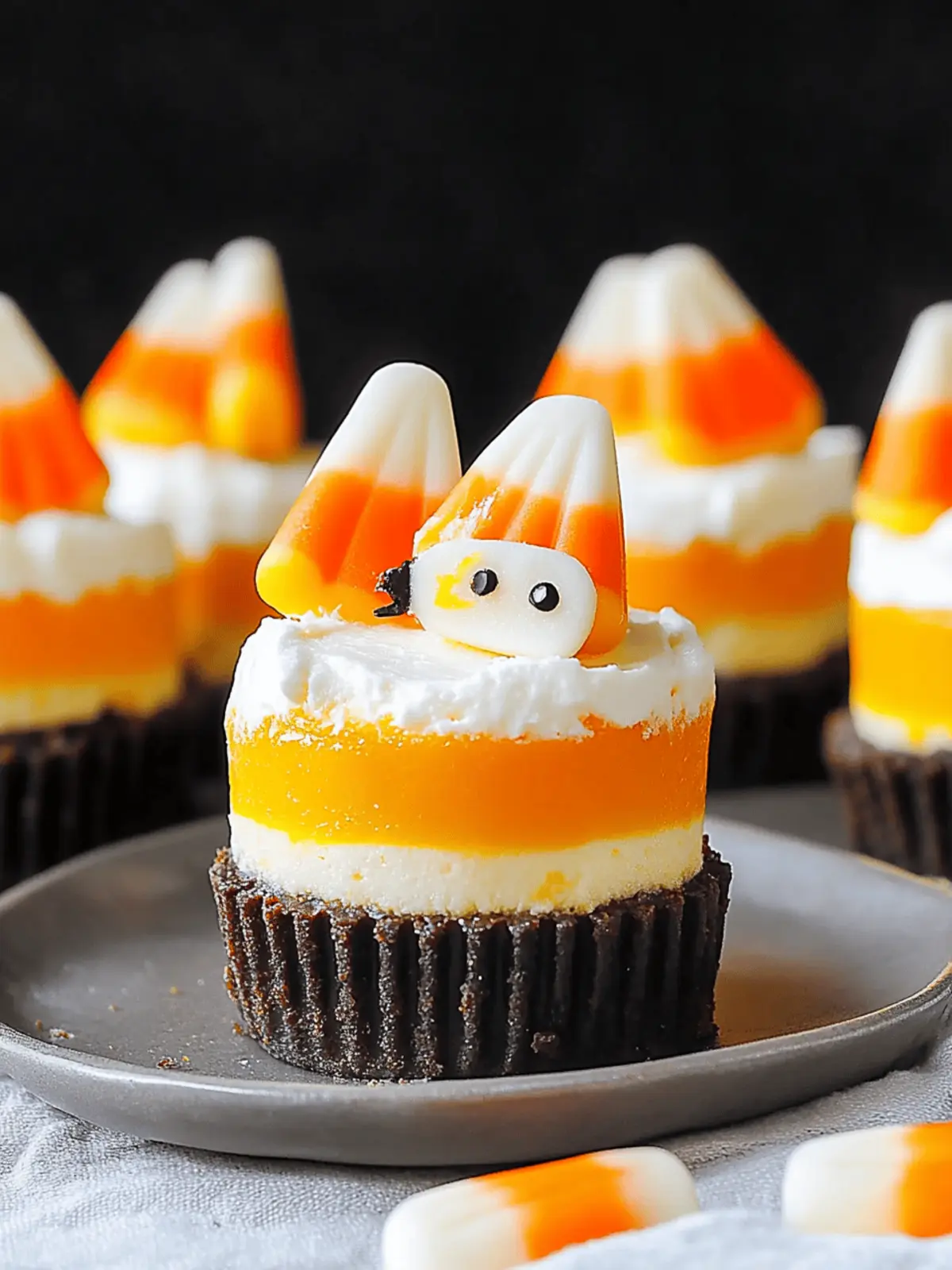 Mini Candy Corn Cheesecakes