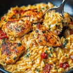 One-Pot Cajun Chicken Alfredo Orzo