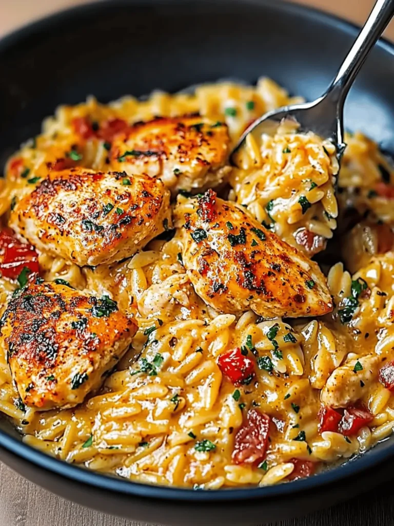 One-Pot Cajun Chicken Alfredo Orzo