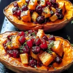 Cranberry Apple Twice-Baked Sweet Potatoes