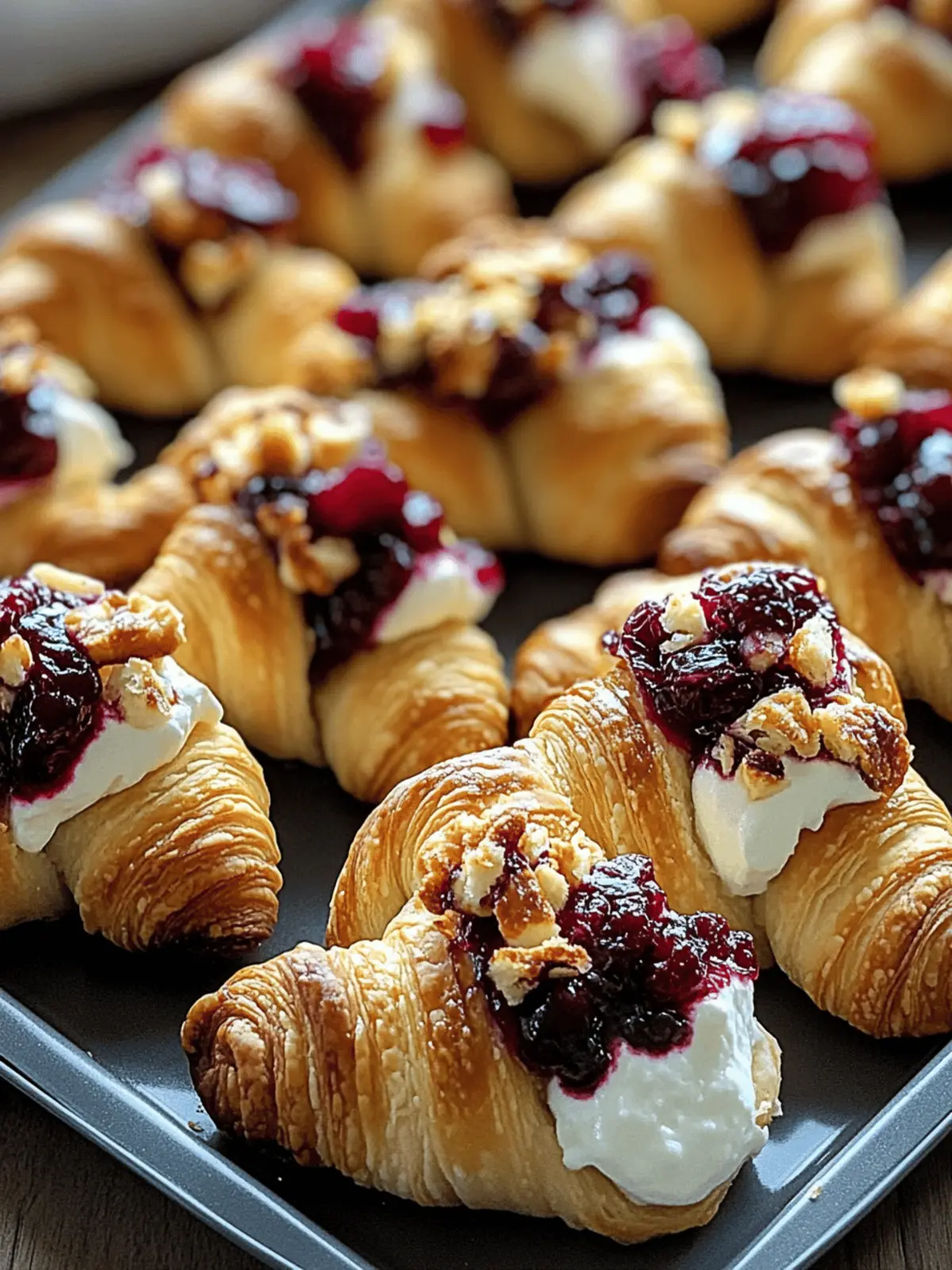 Cranberry Cream Cheese Crescent Bites