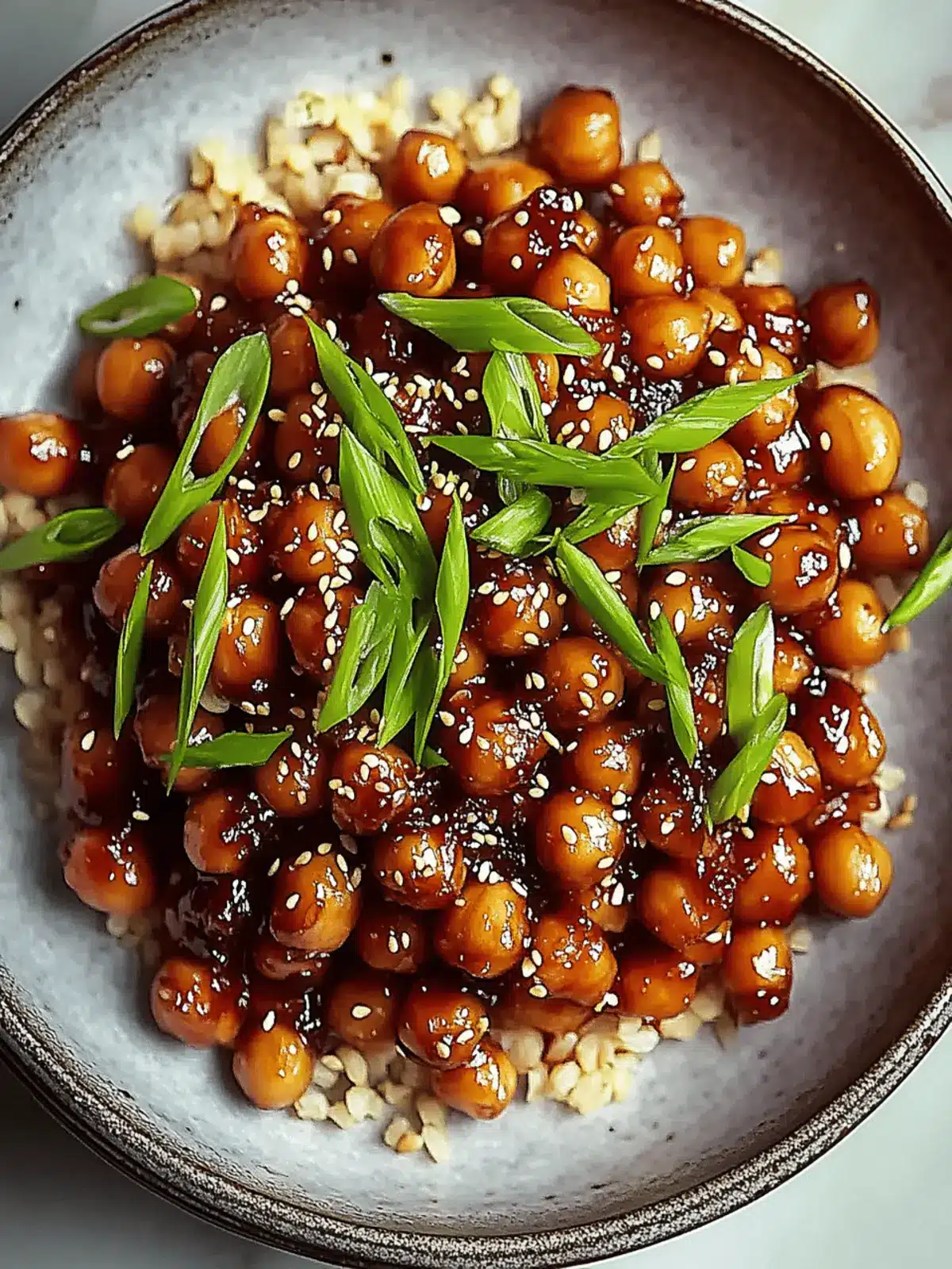 Vegan Sticky Sesame Chickpeas