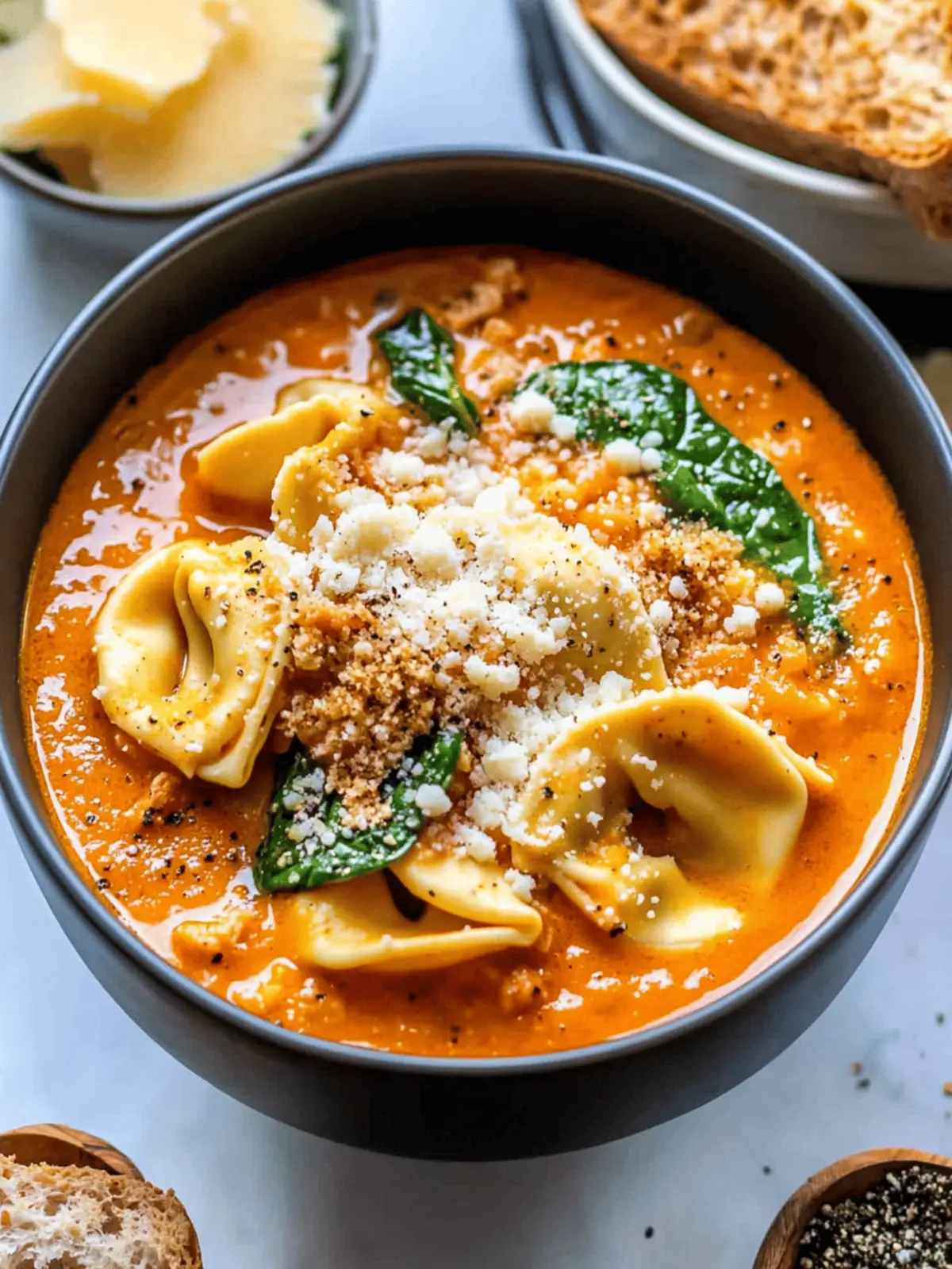 Creamy Spinach Tortellini Soup